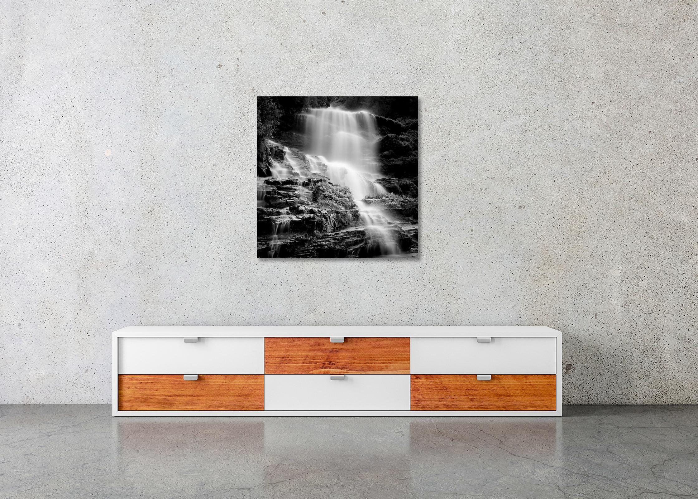 Klockelefall Waterfall, black and white art photography, waterscape, landscape  For Sale 1