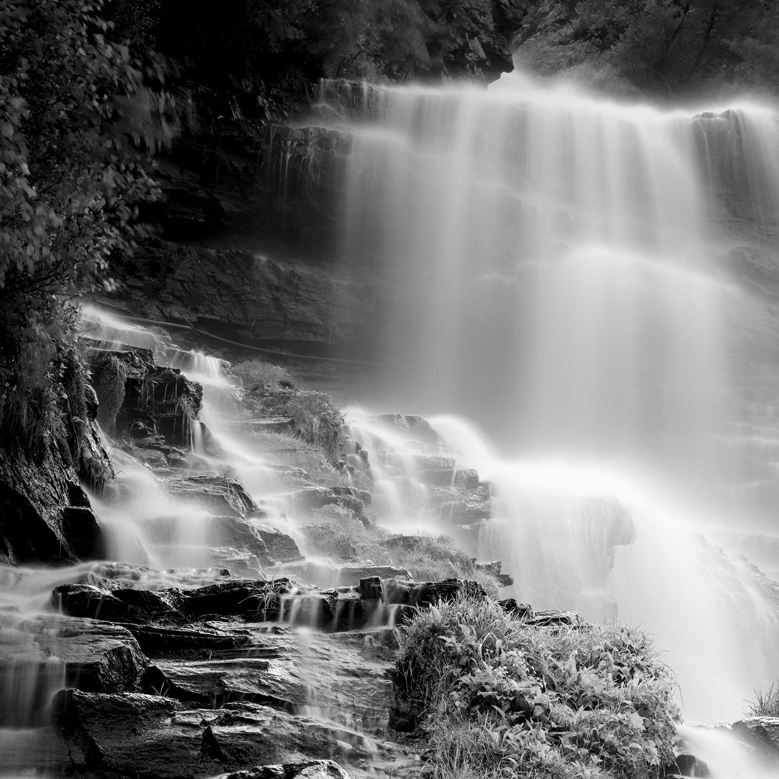 Klockelefall Waterfall, black and white art photography, waterscape, landscape  For Sale 4