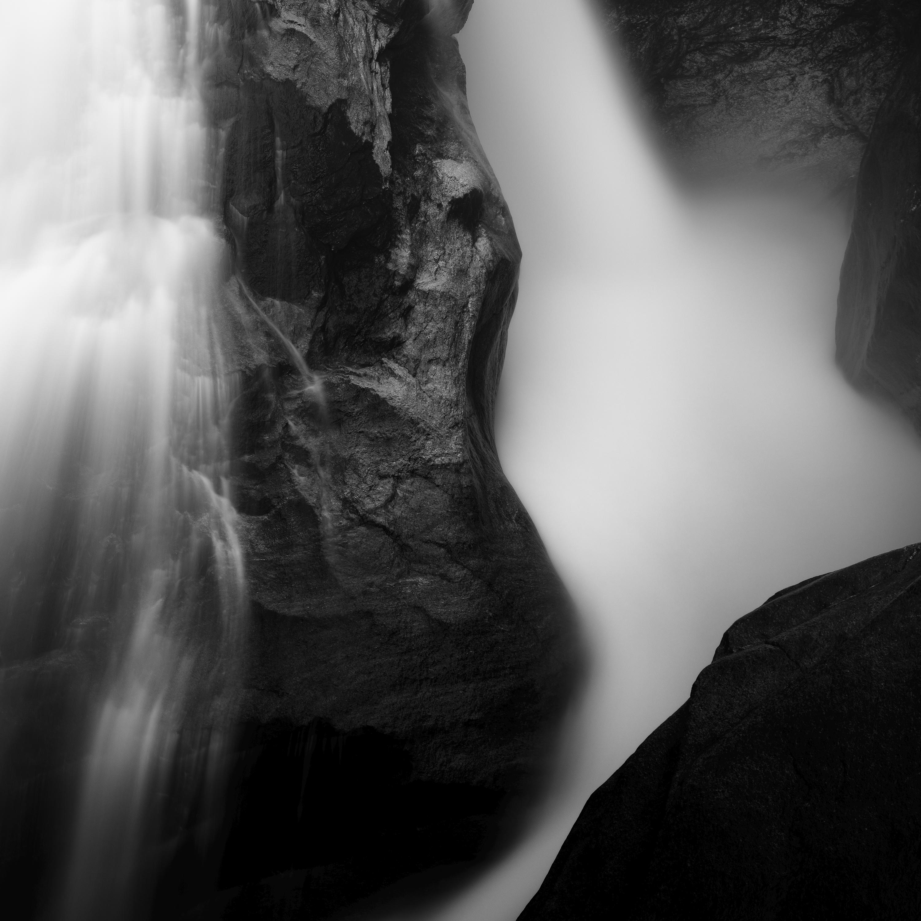 Krimmler Ache, waterfall, mountain river, black and white photography, landscape For Sale 5