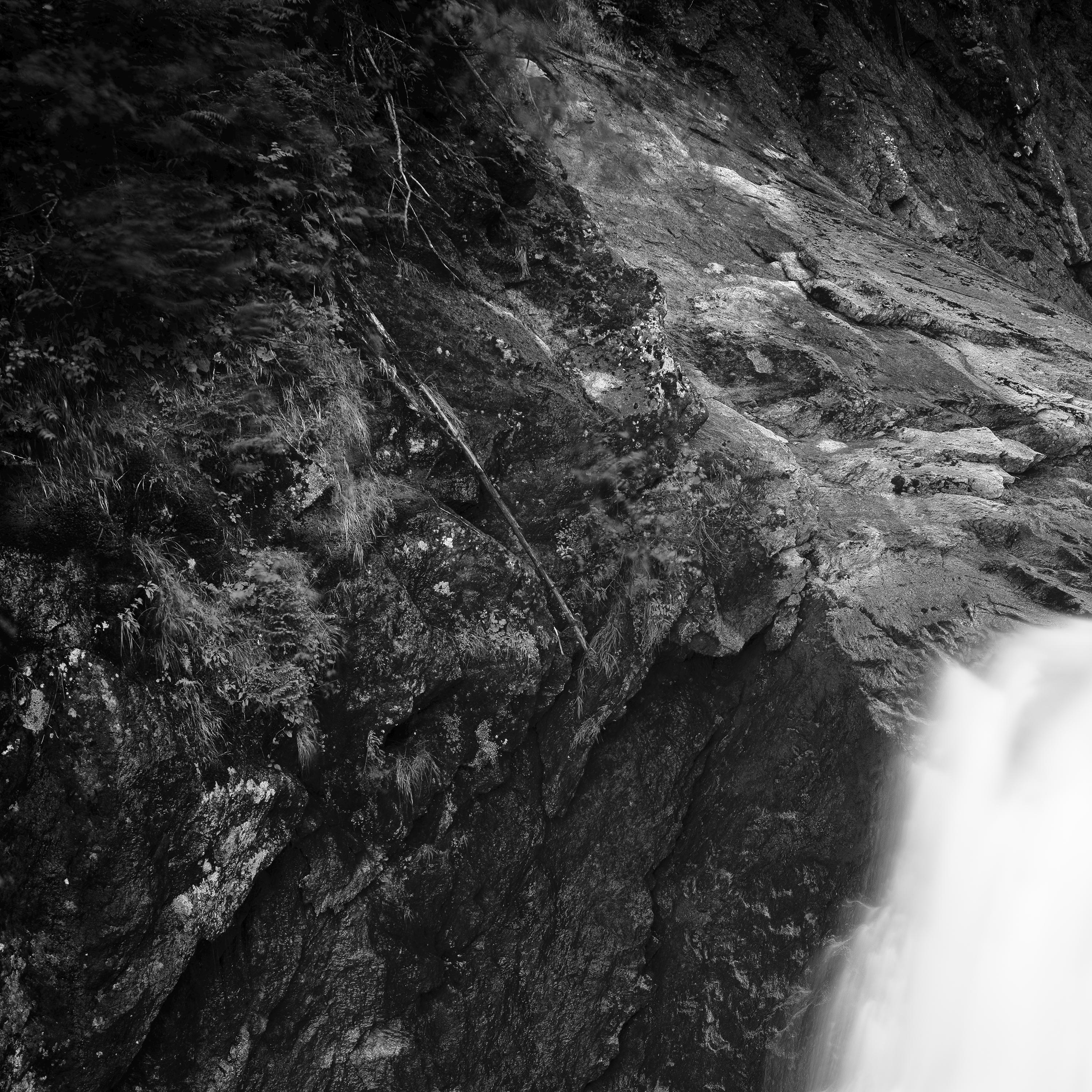 Krimmler Ache, waterfall, mountain river, black and white photography, landscape For Sale 2
