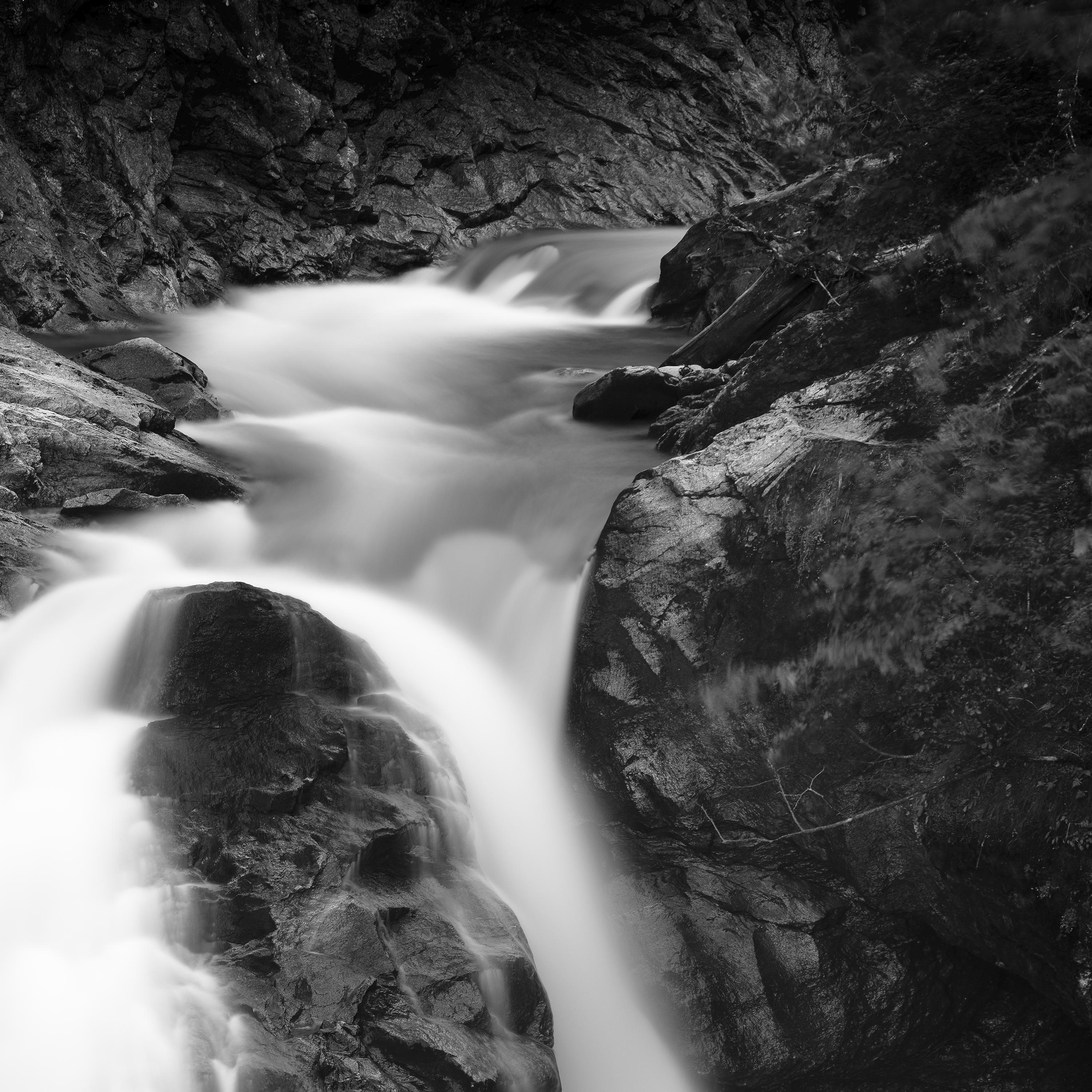 Krimmler Ache, waterfall, mountain river, black and white photography, landscape For Sale 3