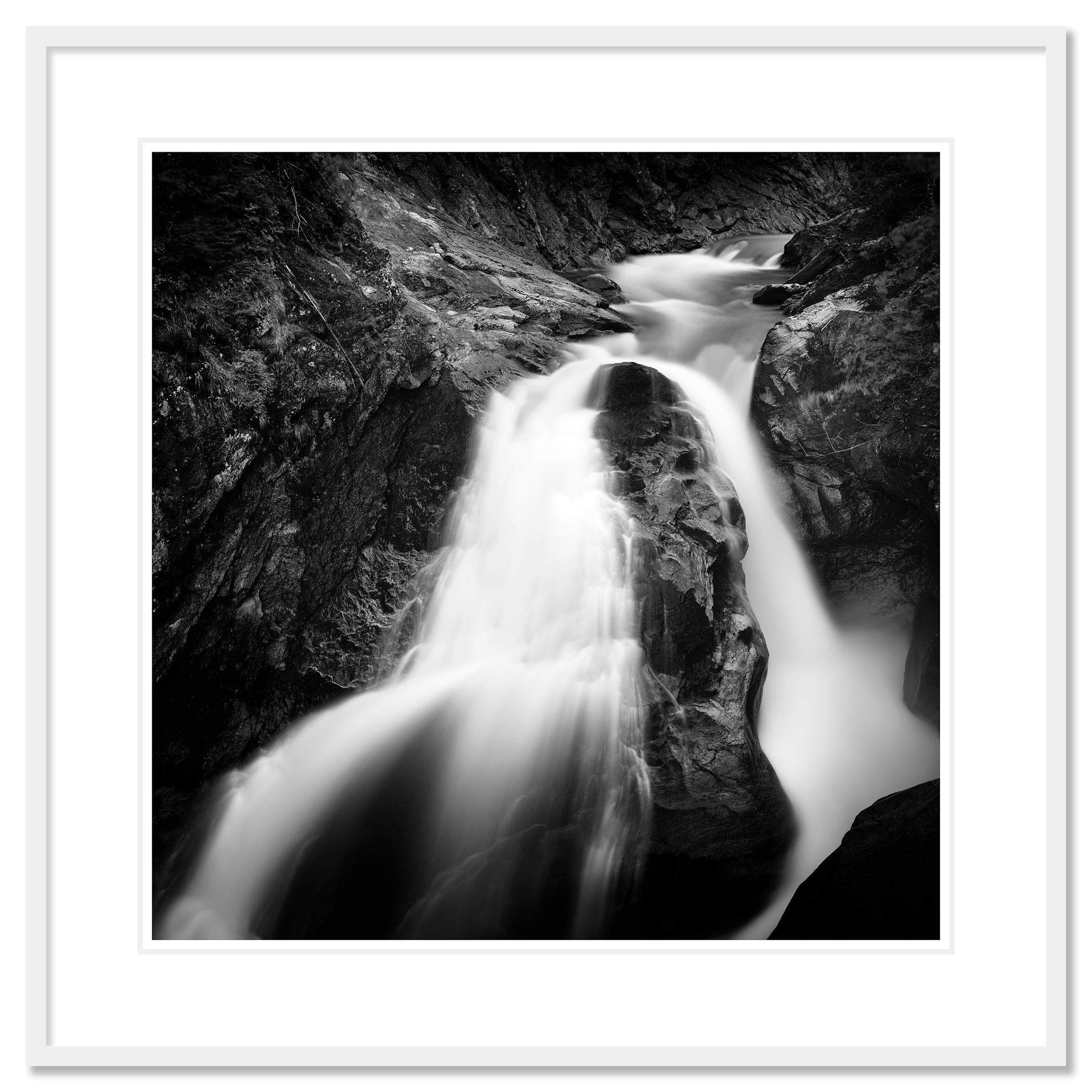Krimmler Ache Study 1 - Black Black and White Photograph by Gerald Berghammer