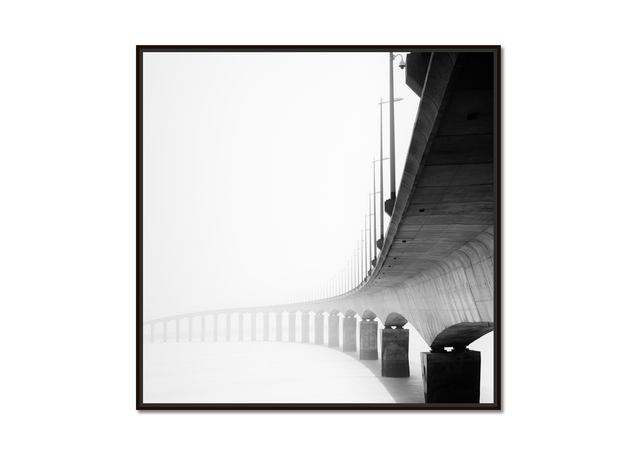 le de Re Bridge, architectural detail, France, black white landscape photography - Photograph by Gerald Berghammer