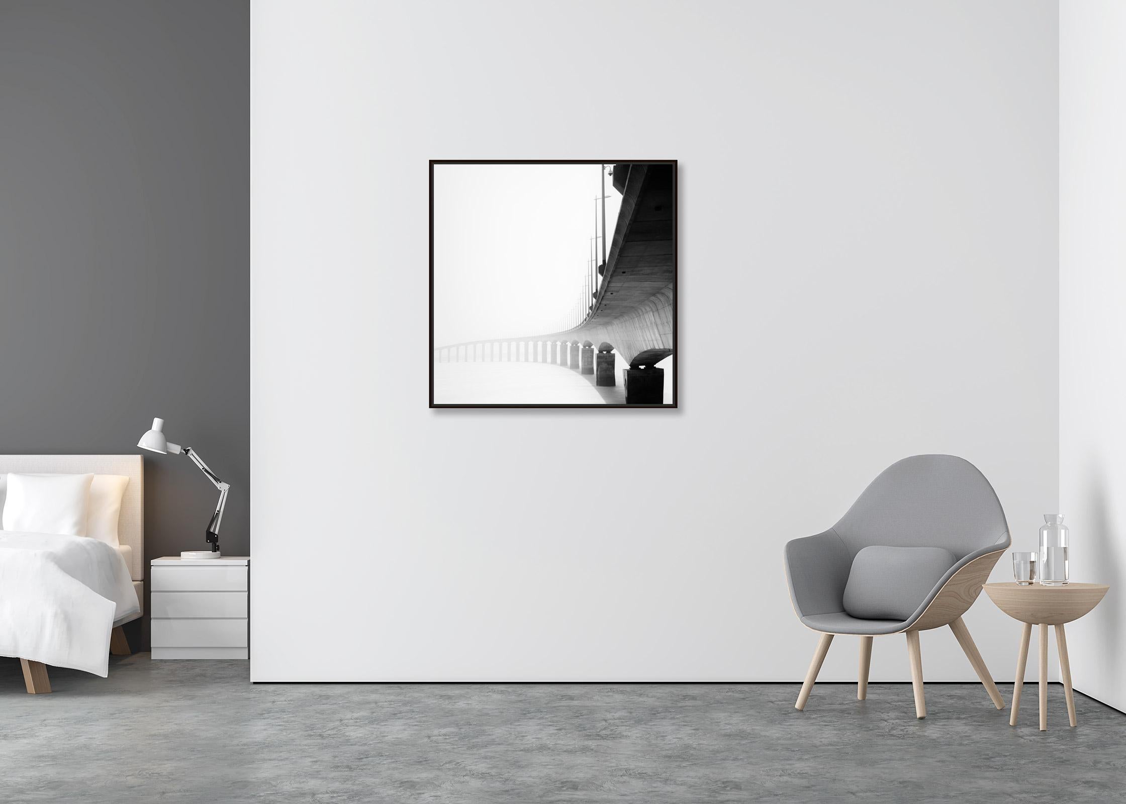 le de Re Bridge, architectural detail, France, black white landscape photography - Contemporary Photograph by Gerald Berghammer