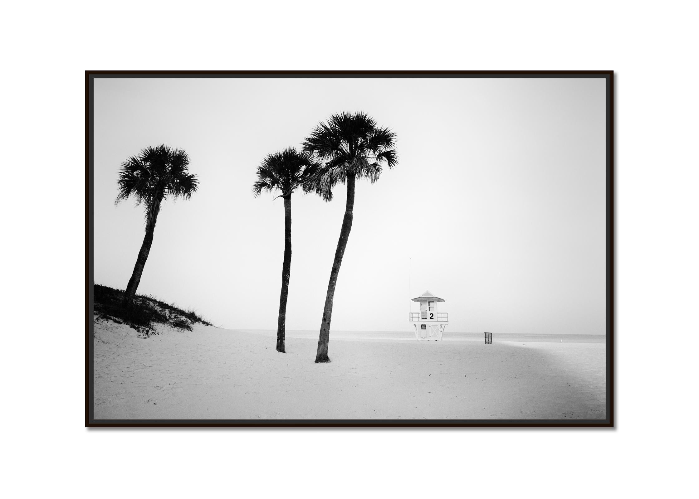 Lifeguard Tower, Miami Beach, Florida, USA, black & white landscape photography - Photograph by Gerald Berghammer
