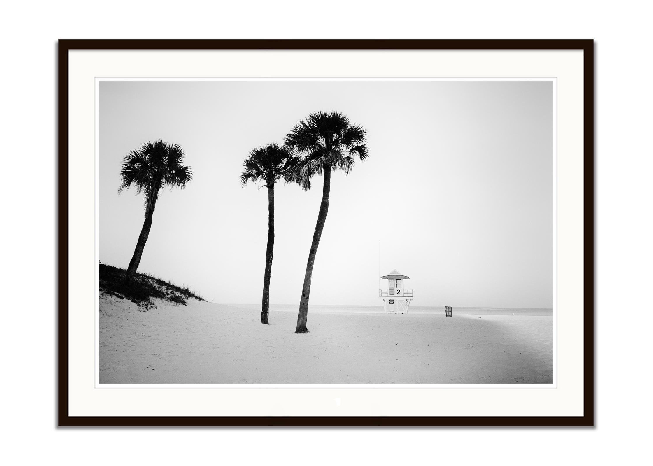 Lifeguard Tower, Miami Beach, Florida, USA, black & white landscape photography - Contemporary Photograph by Gerald Berghammer