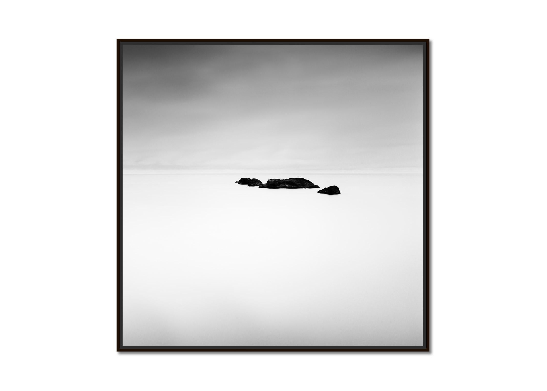 Little Black Island, Iceland, black and white photography, waterscape, fine art - Photograph by Gerald Berghammer