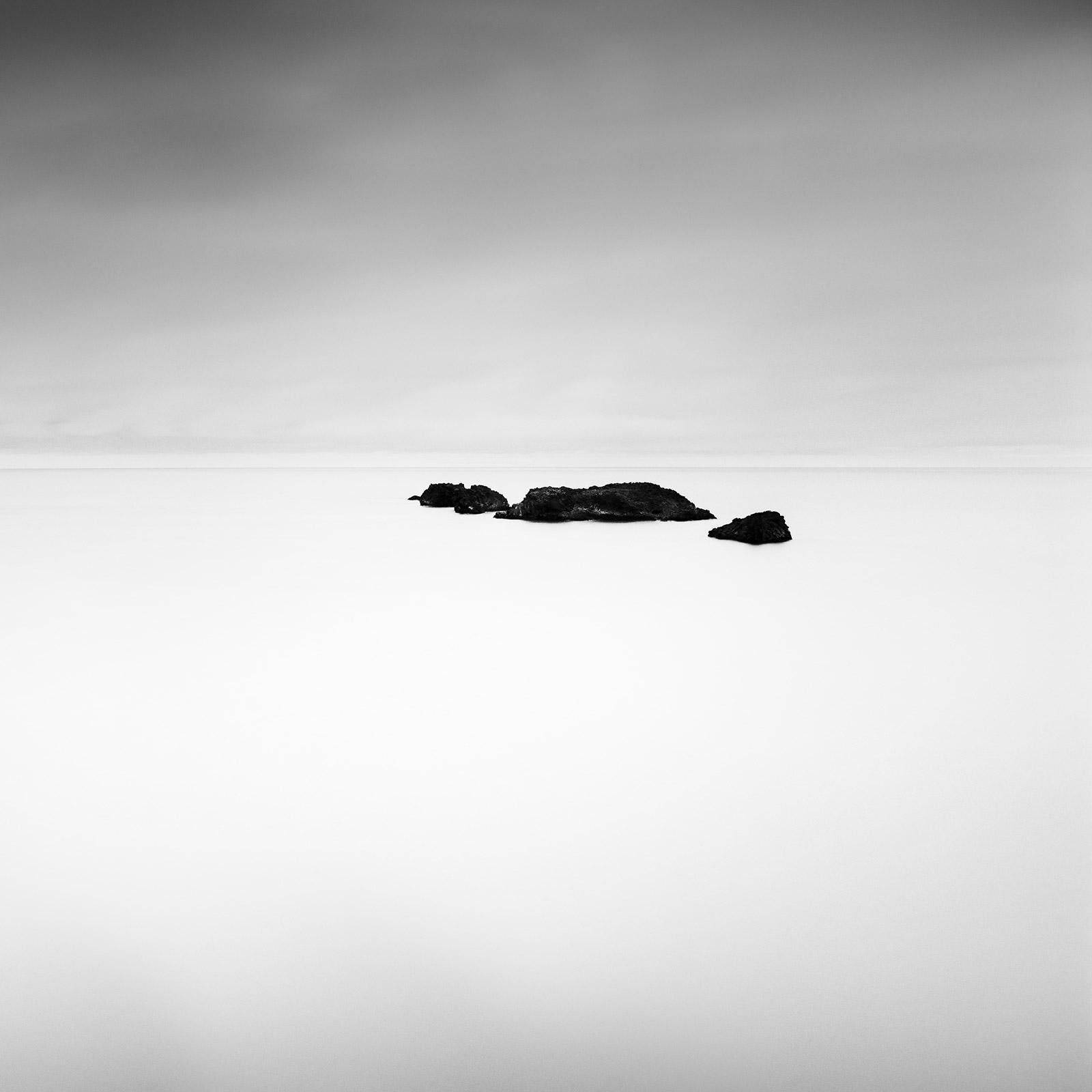 Gerald Berghammer Black and White Photograph - Little Black Island, Iceland, black and white photography, waterscape, fine art