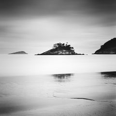 Little Green Island, Beach, Spain, black and white art waterscape photography