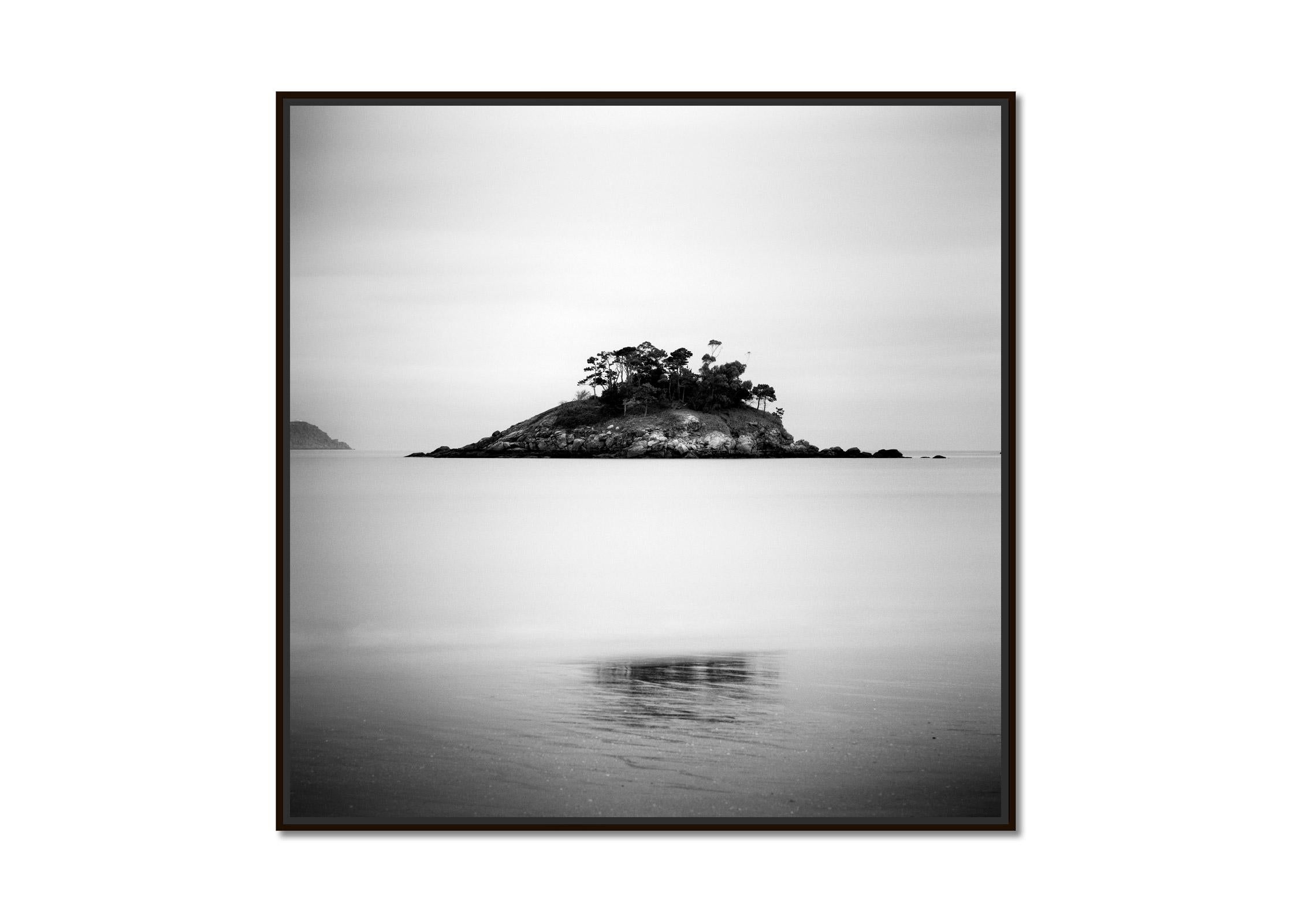 Little Green Island, beach, Spain, black and white fineart landscape photography - Photograph by Gerald Berghammer