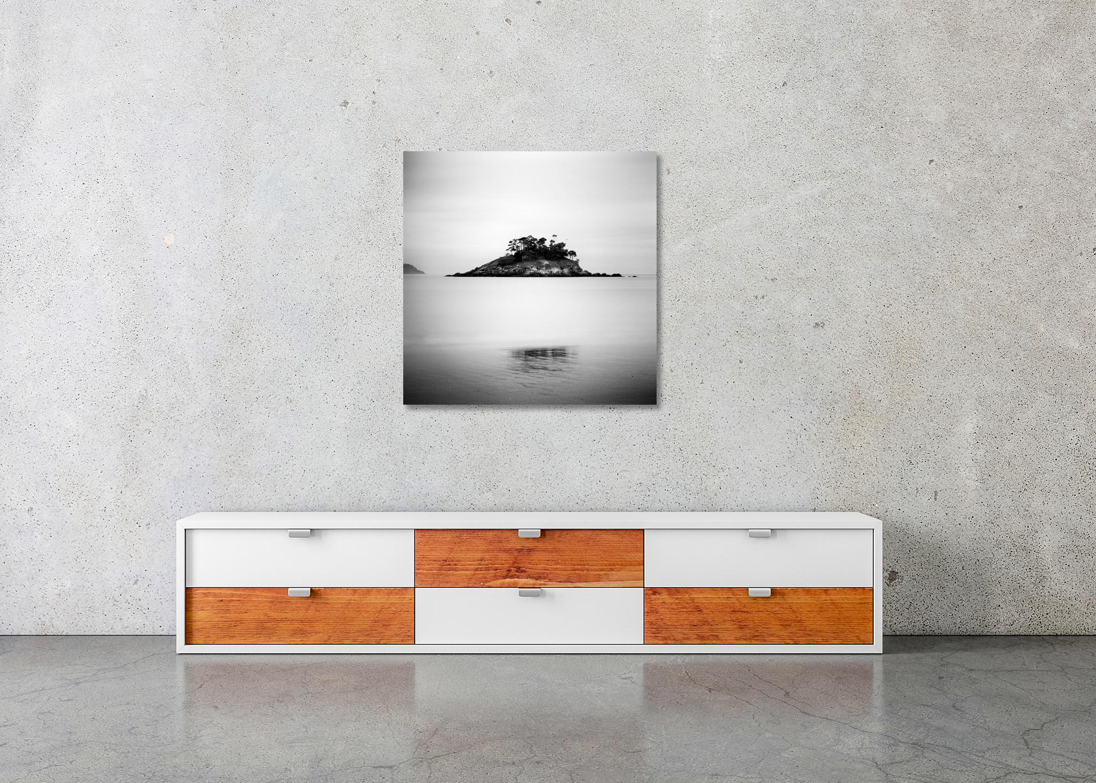 Little Green Island, beach, Spain, black and white fineart landscape photography For Sale 1