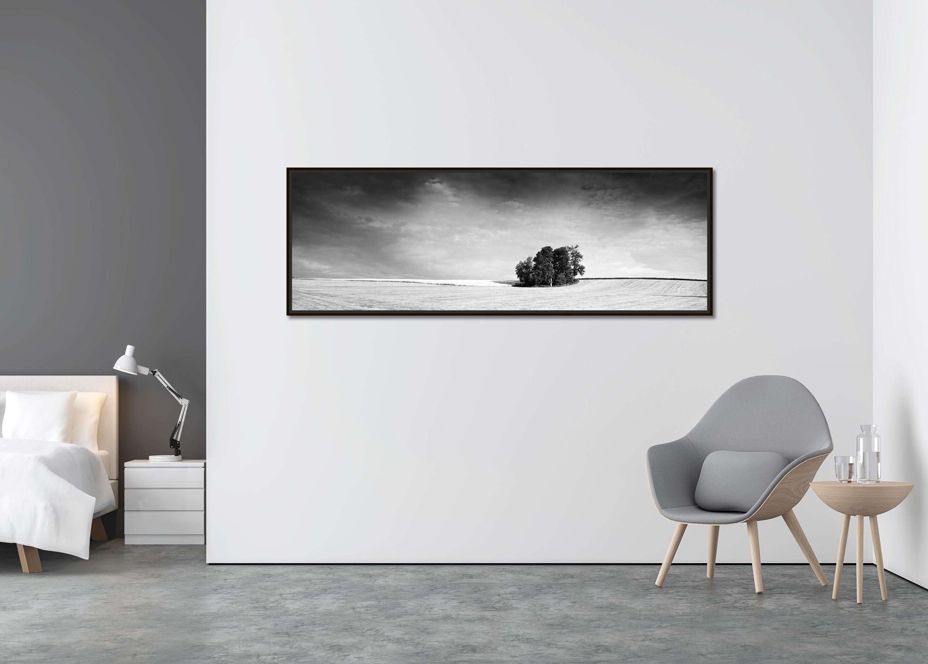 Little Green Island, Panorama, Schwarz-Weiß-Fotografie, bildende Kunst-Landschaftsfotografie (Zeitgenössisch), Photograph, von Gerald Berghammer