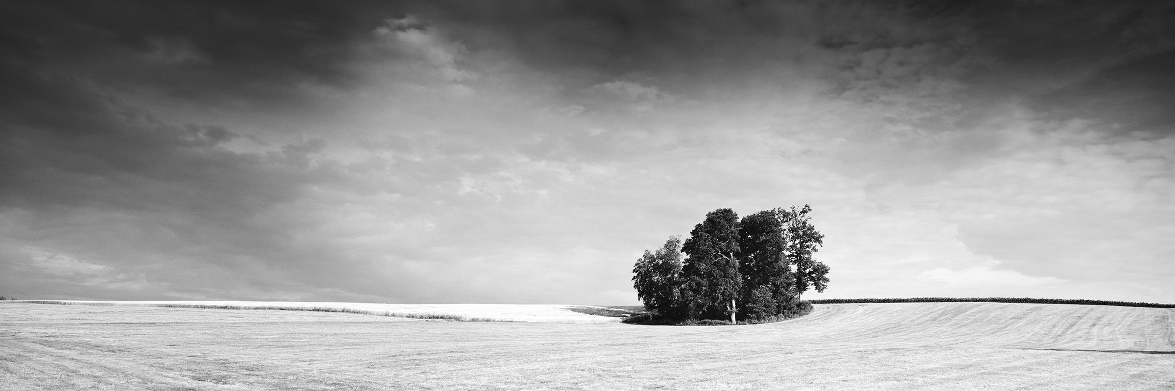 Gerald Berghammer Landscape Photograph - Little Green Island, panorama, black and white, fine art landscape photography