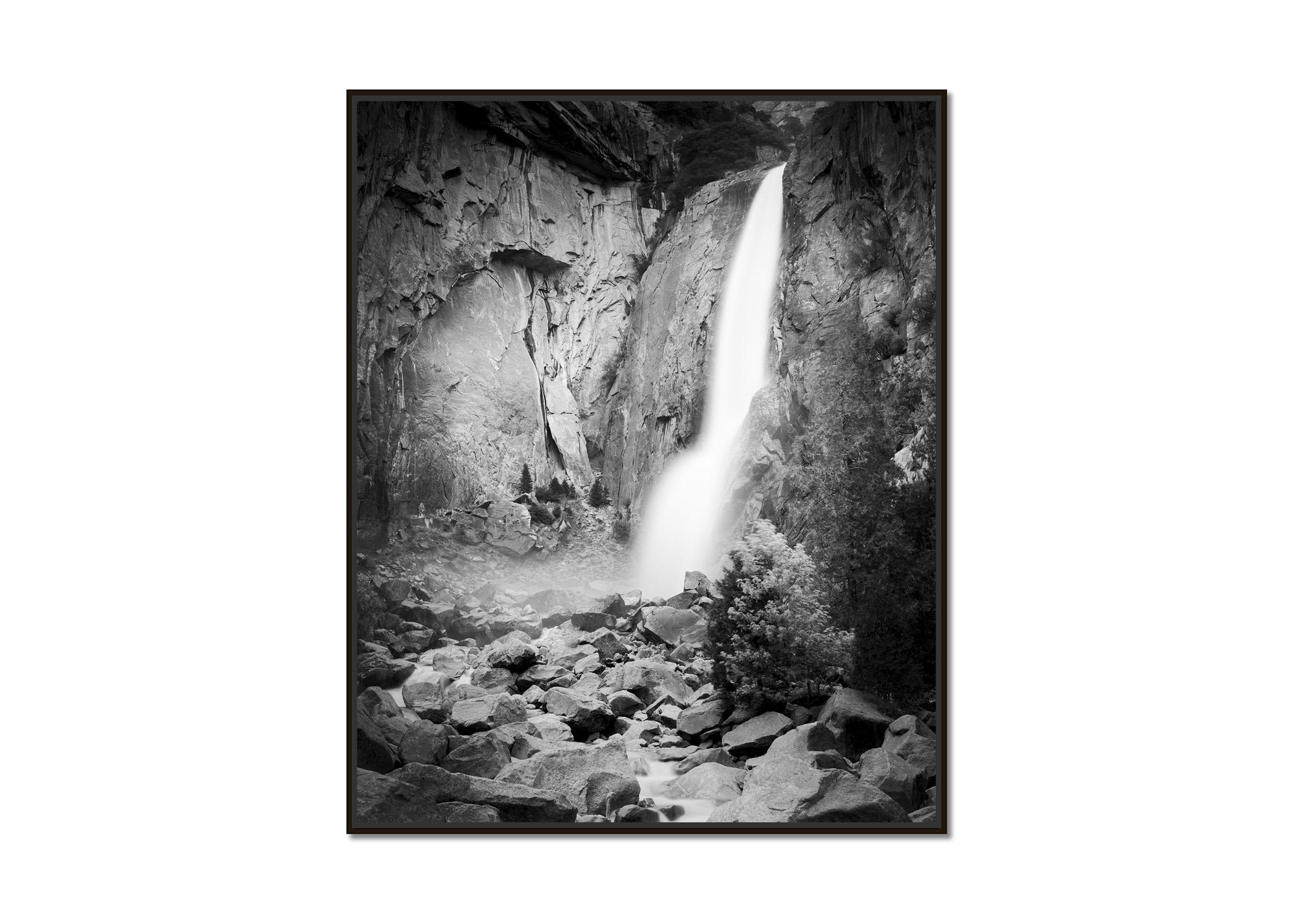 Lower Yosemite Falls, California, USA, black and white photography, landscape - Photograph by Gerald Berghammer