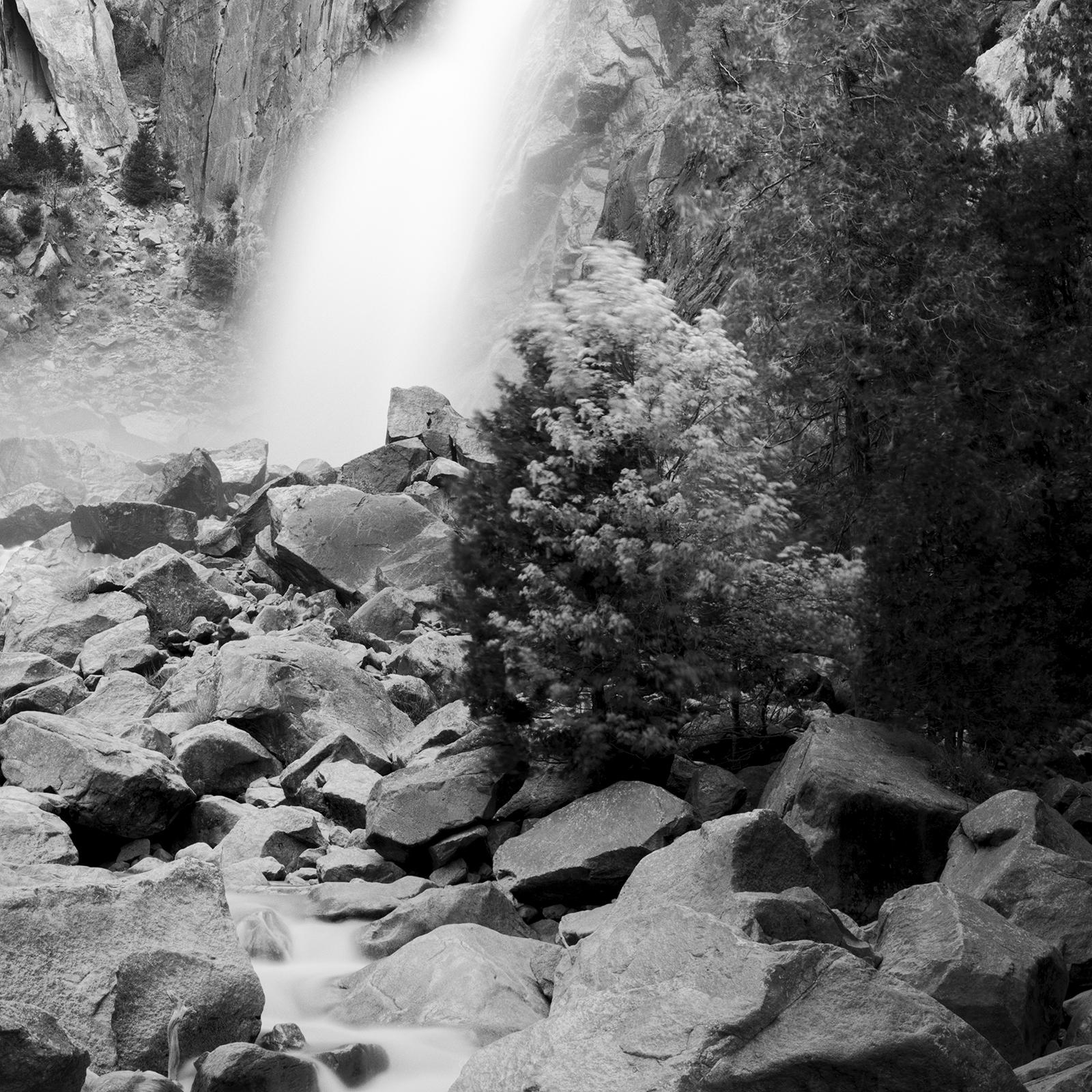 Lower Yosemite Falls, California, USA, black and white photography, landscape For Sale 4