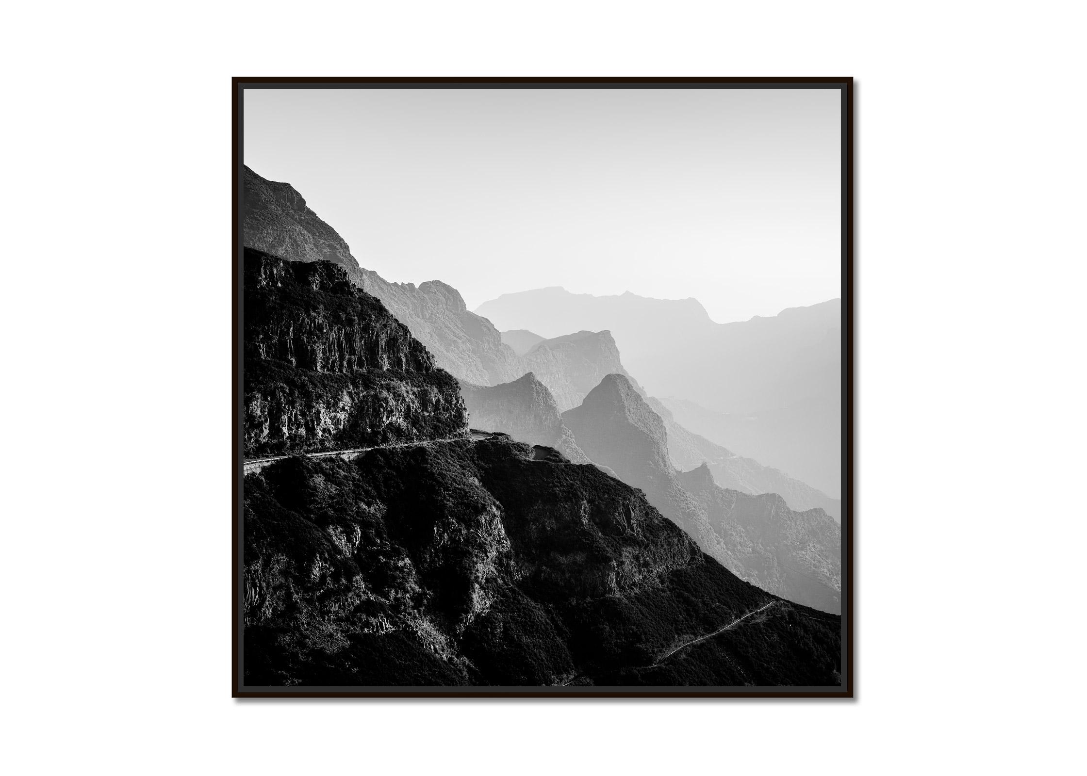 Madeira Peaks, morning Light, Fanal, Portugal, black white landscape photography - Photograph by Gerald Berghammer