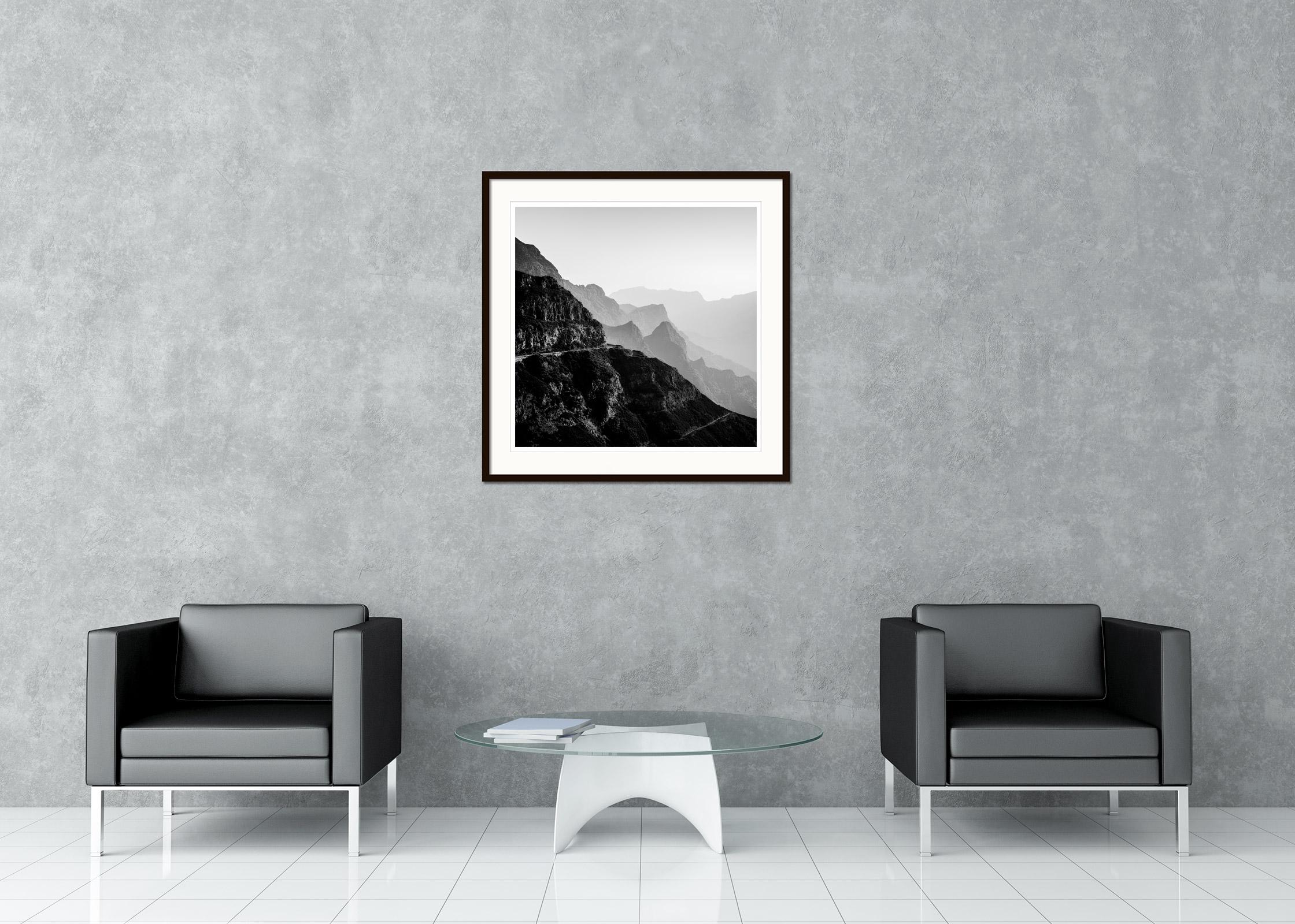 Madeira Peaks, morning Light, Fanal, Portugal, black white landscape photography For Sale 1