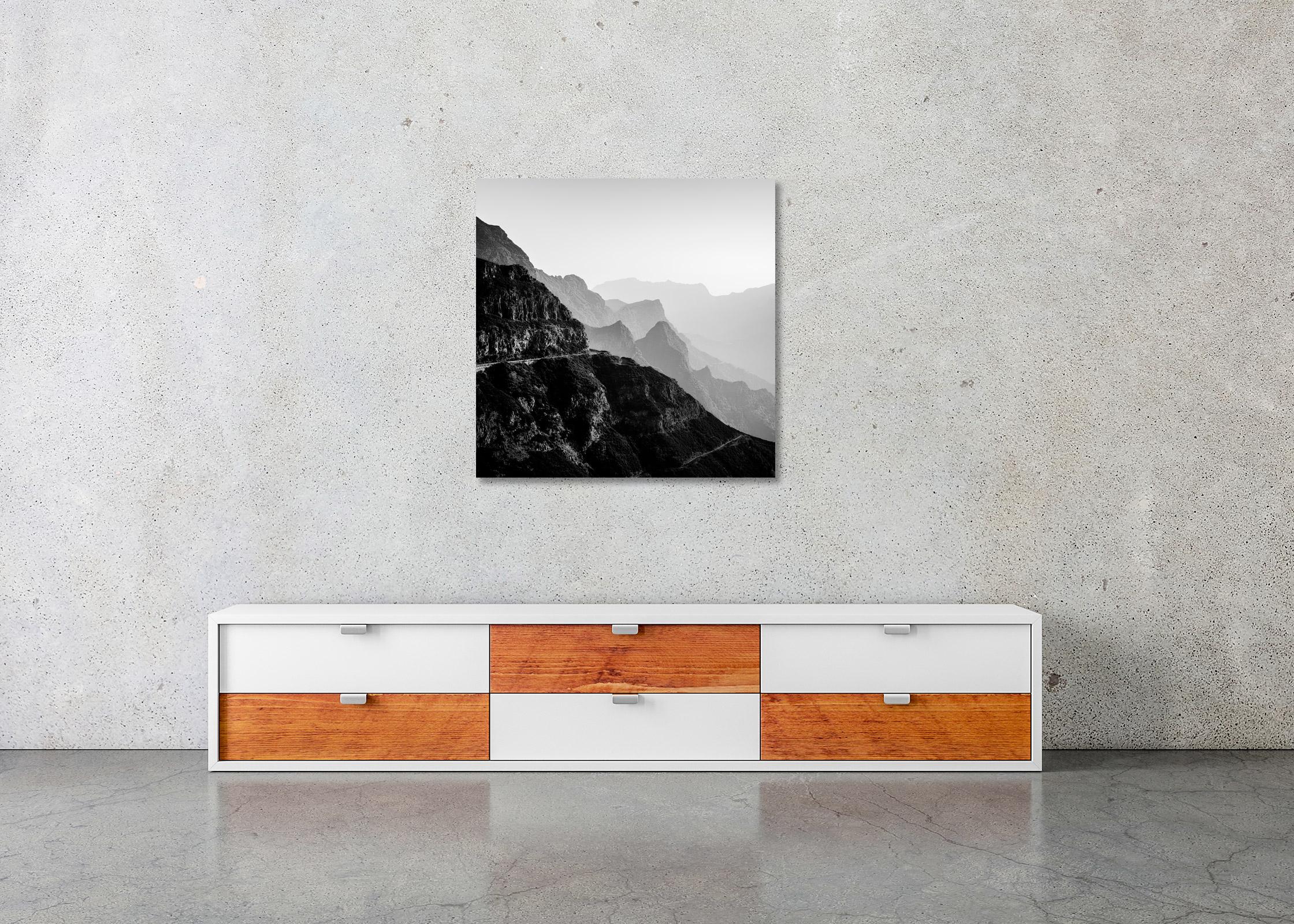Madeira Peaks, Morgenlicht, Fanal, Portugal, Schwarz-Weiß-Landschaftsfotografie im Angebot 3