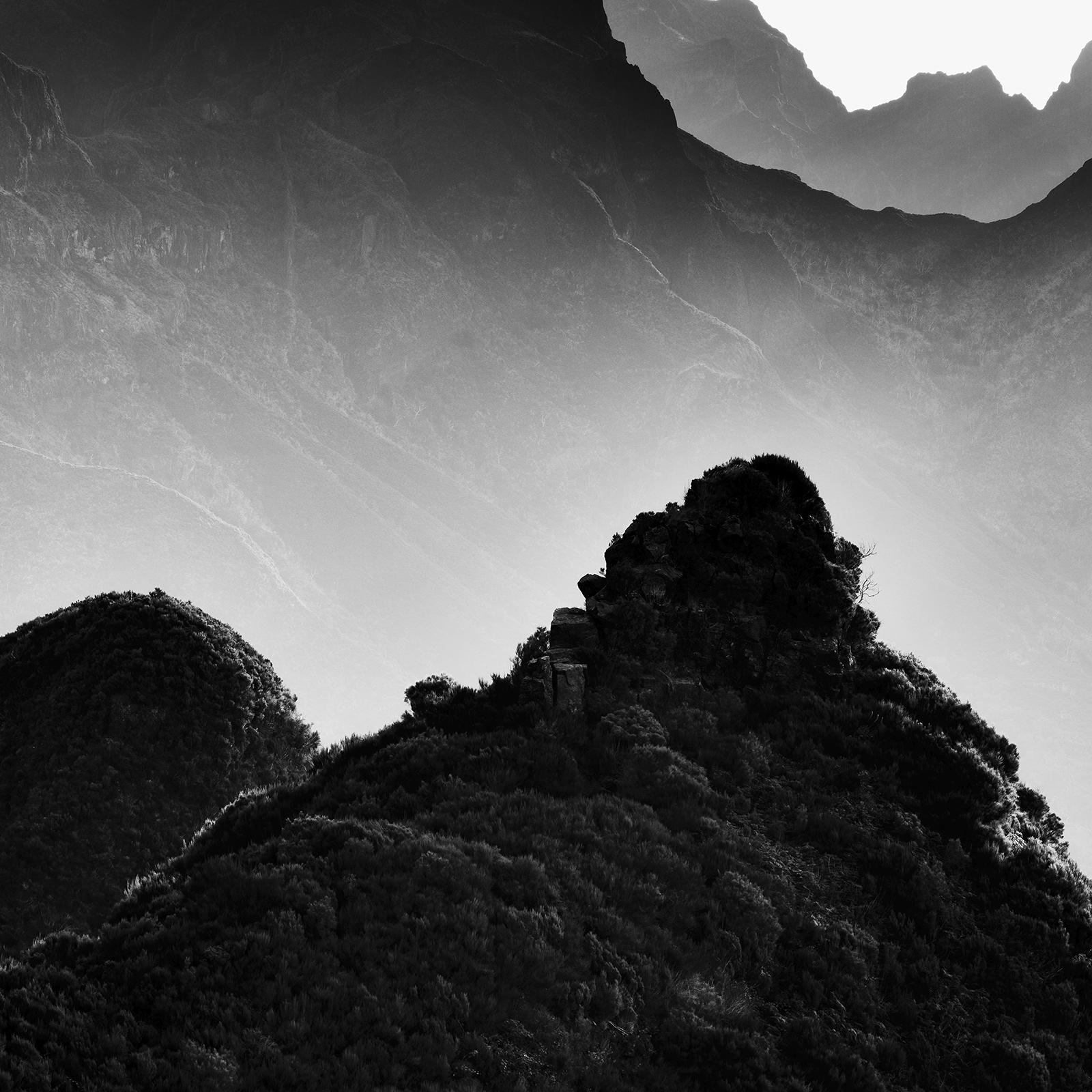 Madeira Peaks, Sunrise, Shadow Mountains, black and white photography, landscape For Sale 6