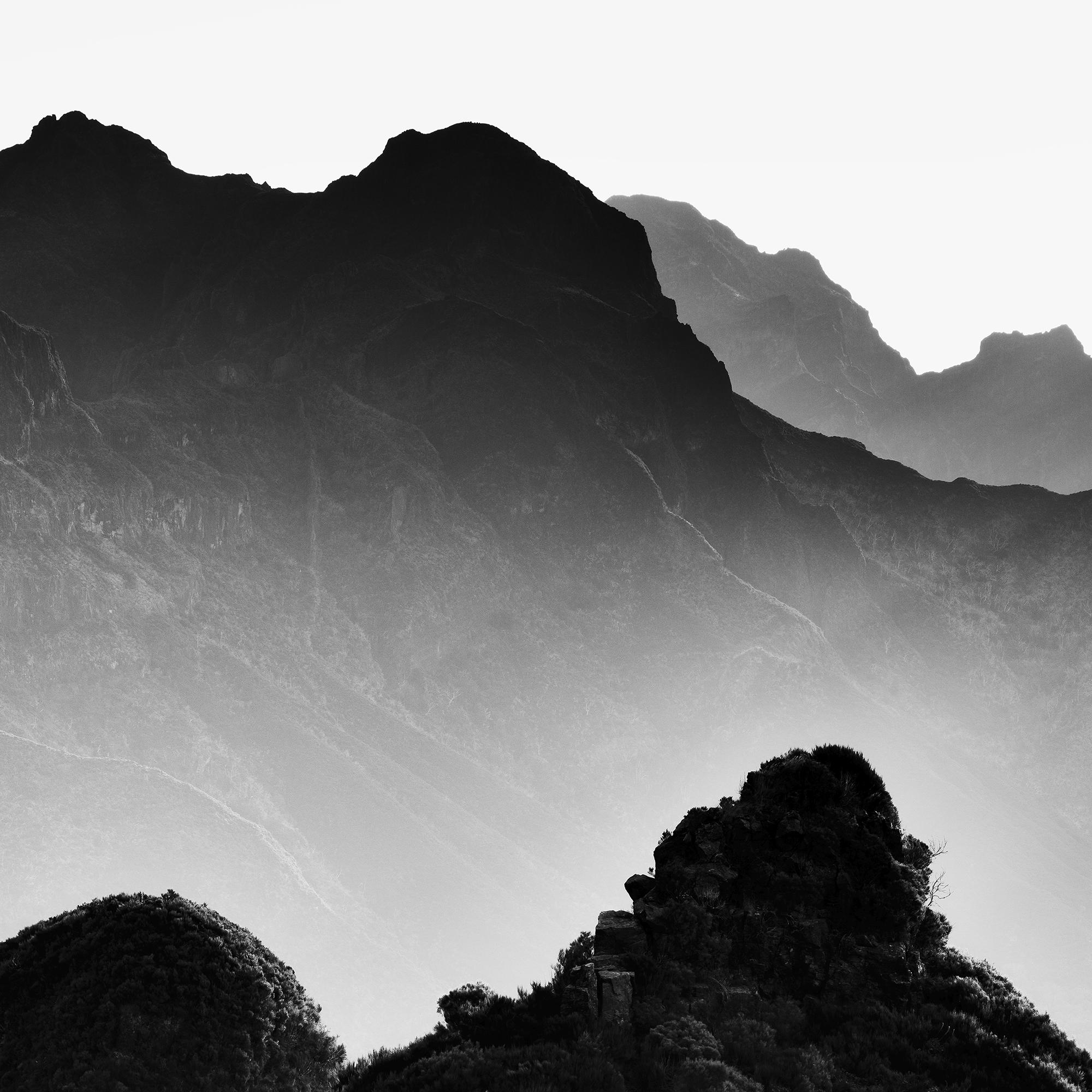 Madeira Peaks, Sunrise, Shadow Mountains, black and white photography, landscape For Sale 7