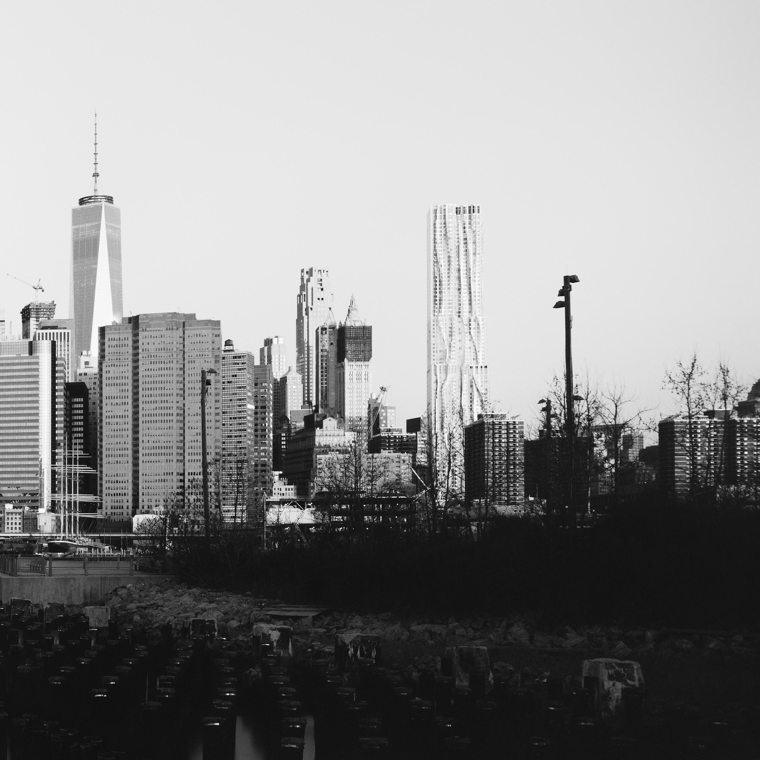 Manhattan Panorama, Skyline, New York City, black white landscape photography For Sale 2