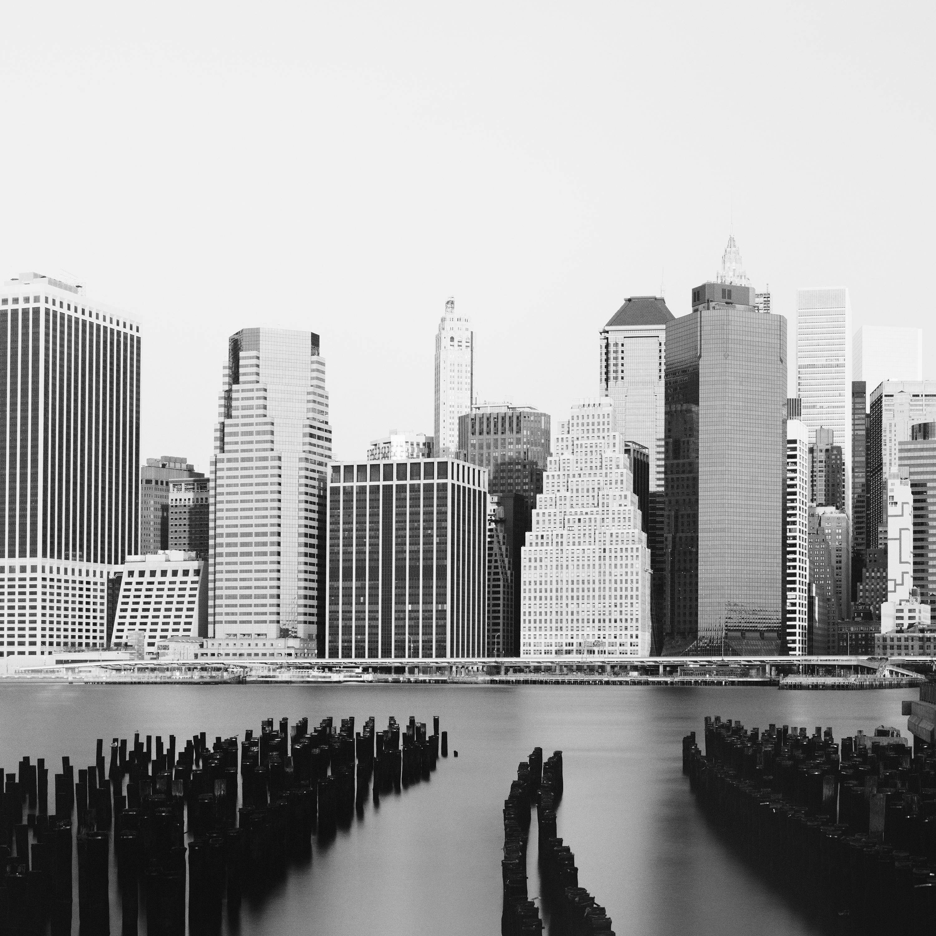 Manhattan Panorama, Skyline, New York City, black white landscape photography For Sale 1