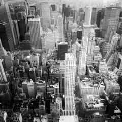 Manhattan, gratte-ciel, New York City, USA, photographie noir et blanc, paysage urbain