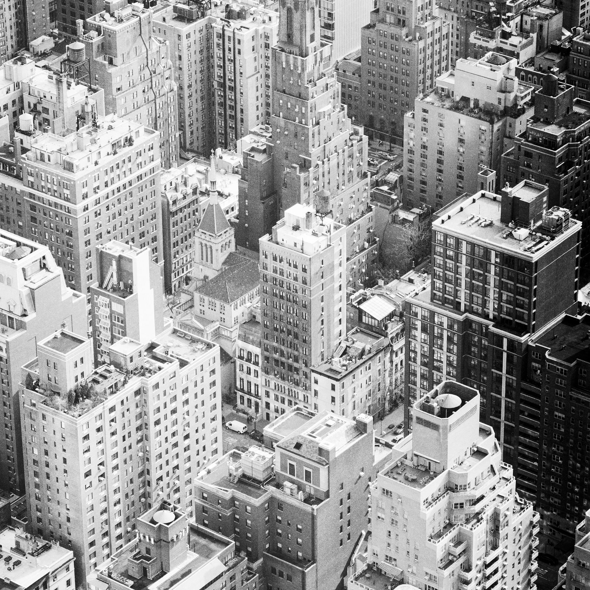 Manhattan, Top of the Rock, Nueva York, fotografía en blanco y negro, limitada en venta 6