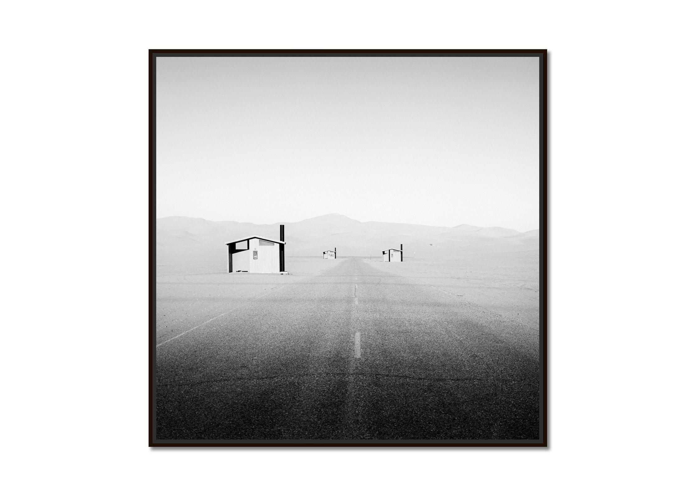 Mexican Border, Camping, Arizona, USA, black and white landscape art photography - Photograph by Gerald Berghammer