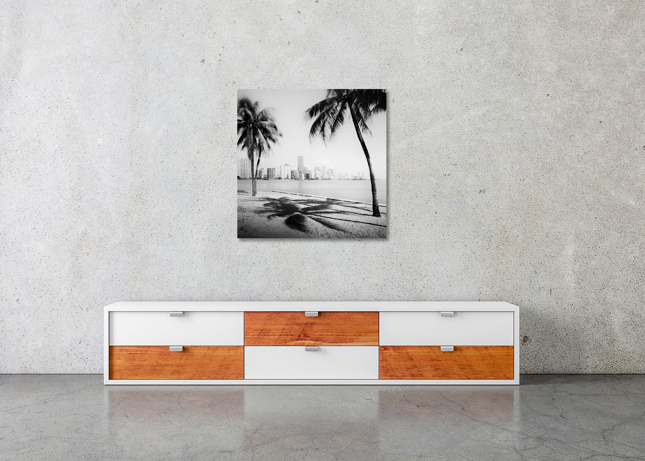 Miami Beach Skyline, Florida, USA, black and white fineart landscape photography For Sale 2