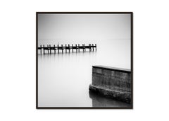 Misty Morning on the Lake, monochrome photograph, limited edition waterscape