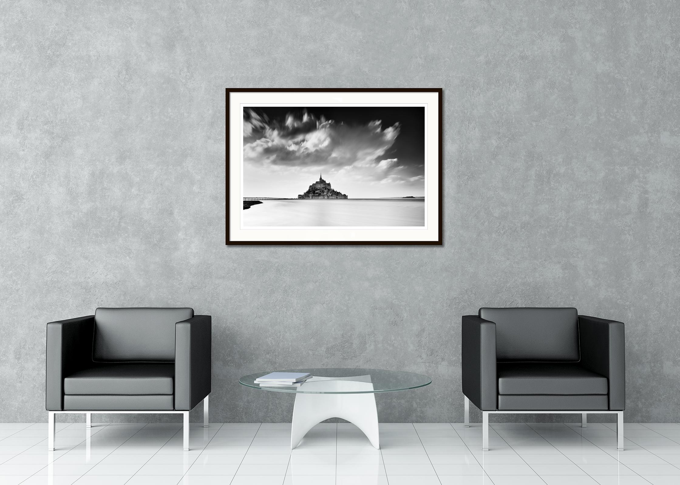 Paesaggio acquatico in bianco e nero a lunga esposizione - fotografia di paesaggio. Stampa con inchiostro a pigmenti d'archivio in edizione limitata di 7 esemplari. Tutte le stampe di Gerald Berghammer sono realizzate su ordinazione in edizione