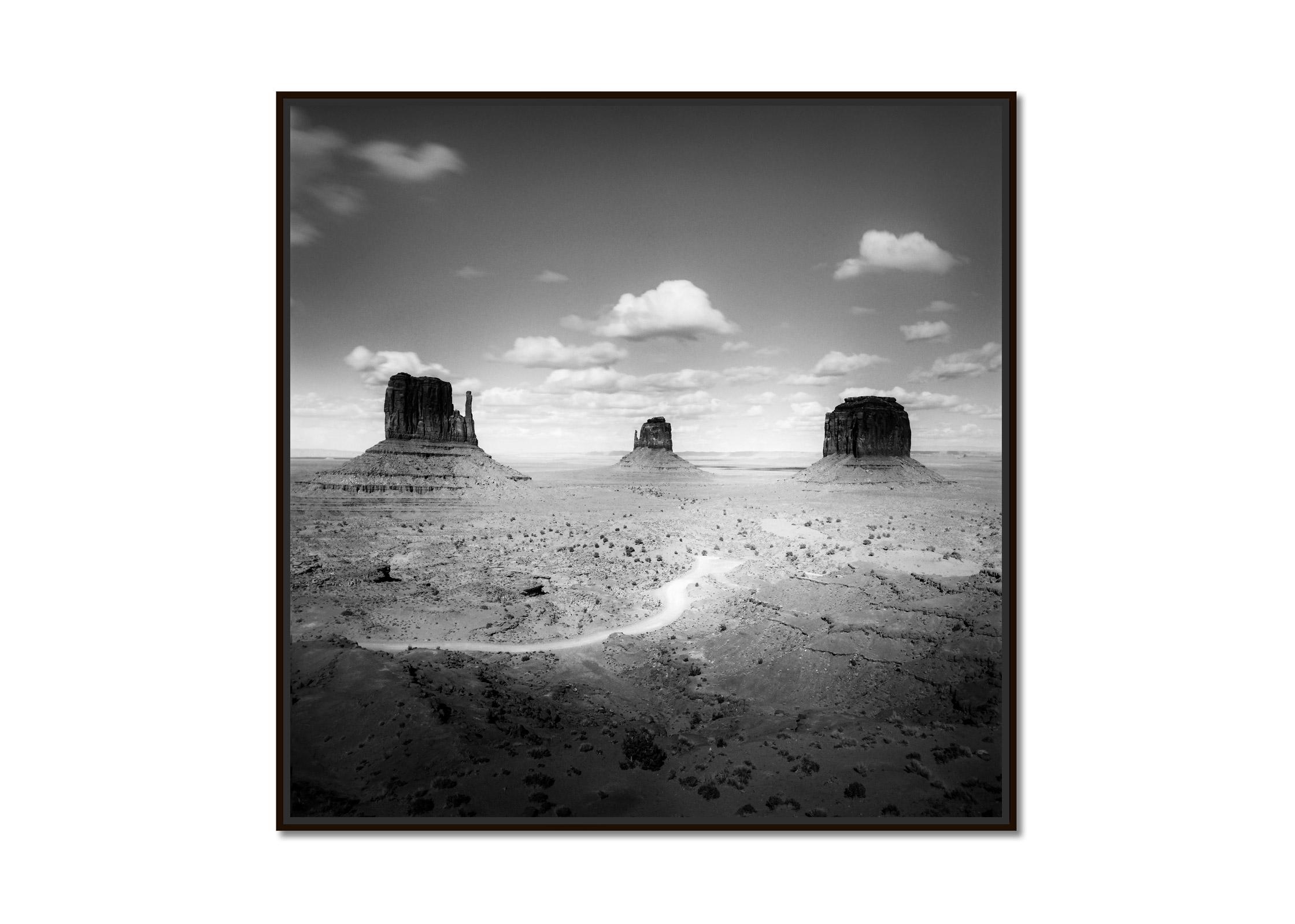 Monument Valley, cloudy, desert, USA, black and white photography, landscape - Photograph by Gerald Berghammer