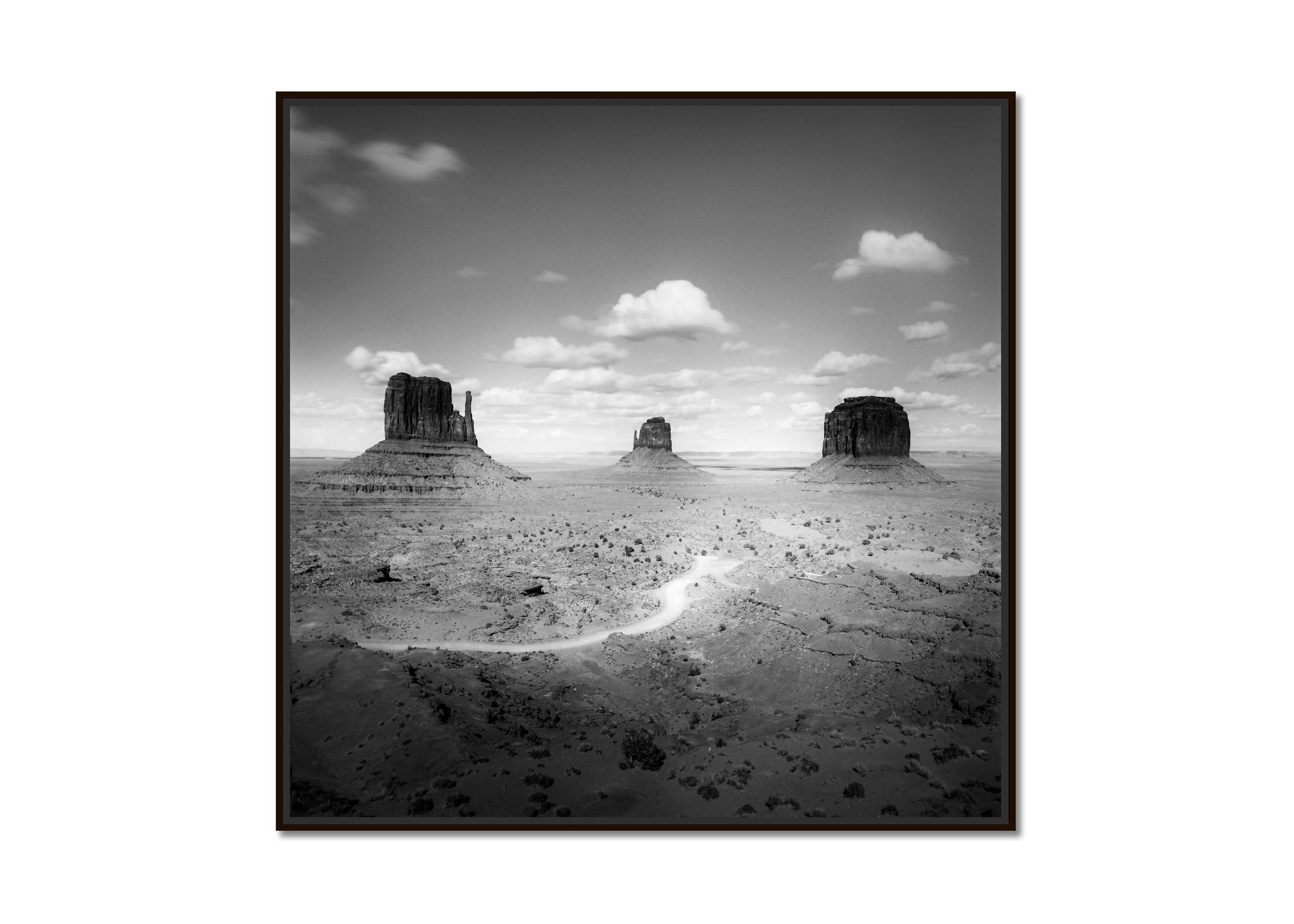 Monument Valley, nuageux, désert, USA, photographie noir et blanc, paysage - Photograph de Gerald Berghammer