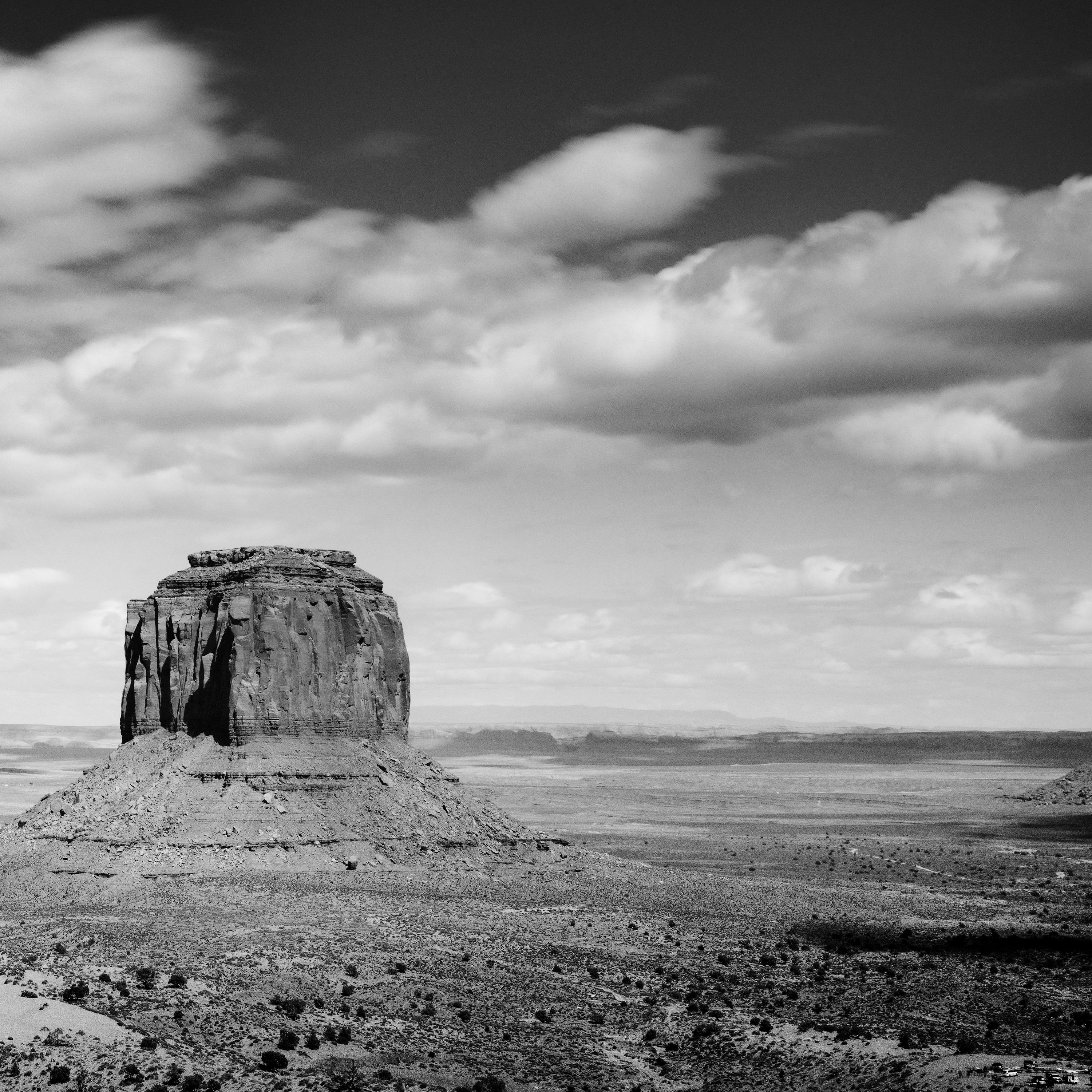 Monument Valley Panorama, Mojave Desert, black and white landscape photography For Sale 5