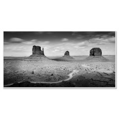 Monument Valley, Panorama, Arizona, USA, black and white photography, landscape