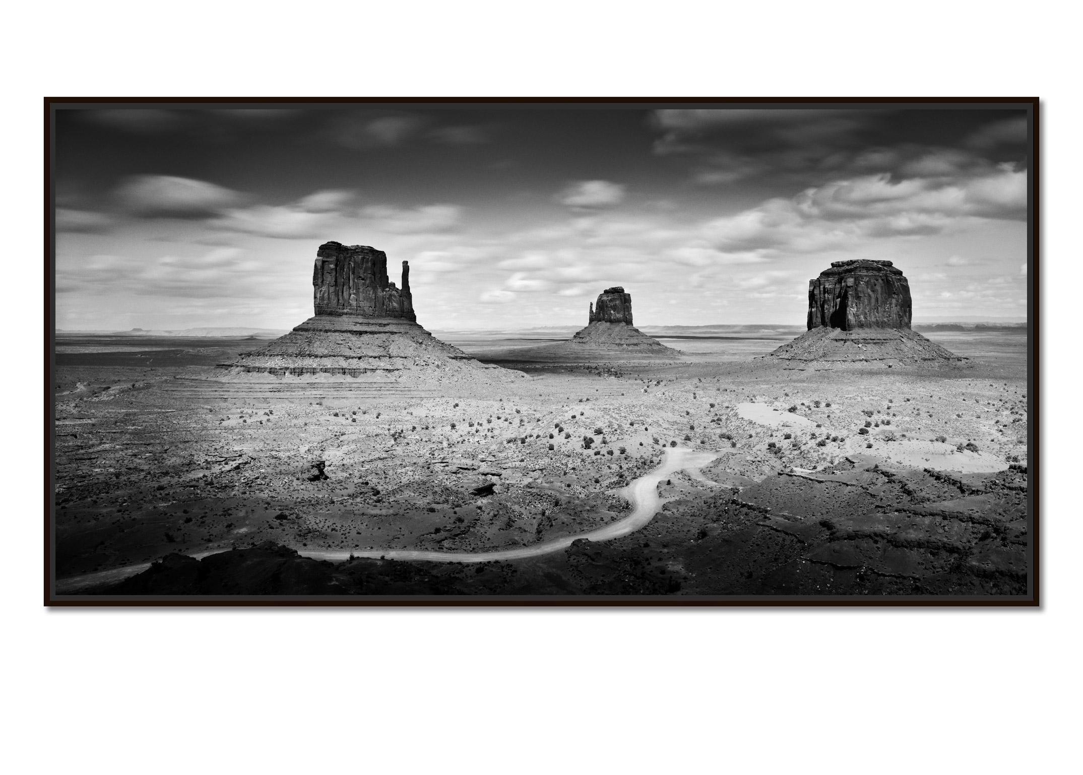 Monument Valley, Panorama, Arizona, USA, black and white photography, landscape - Photograph by Gerald Berghammer