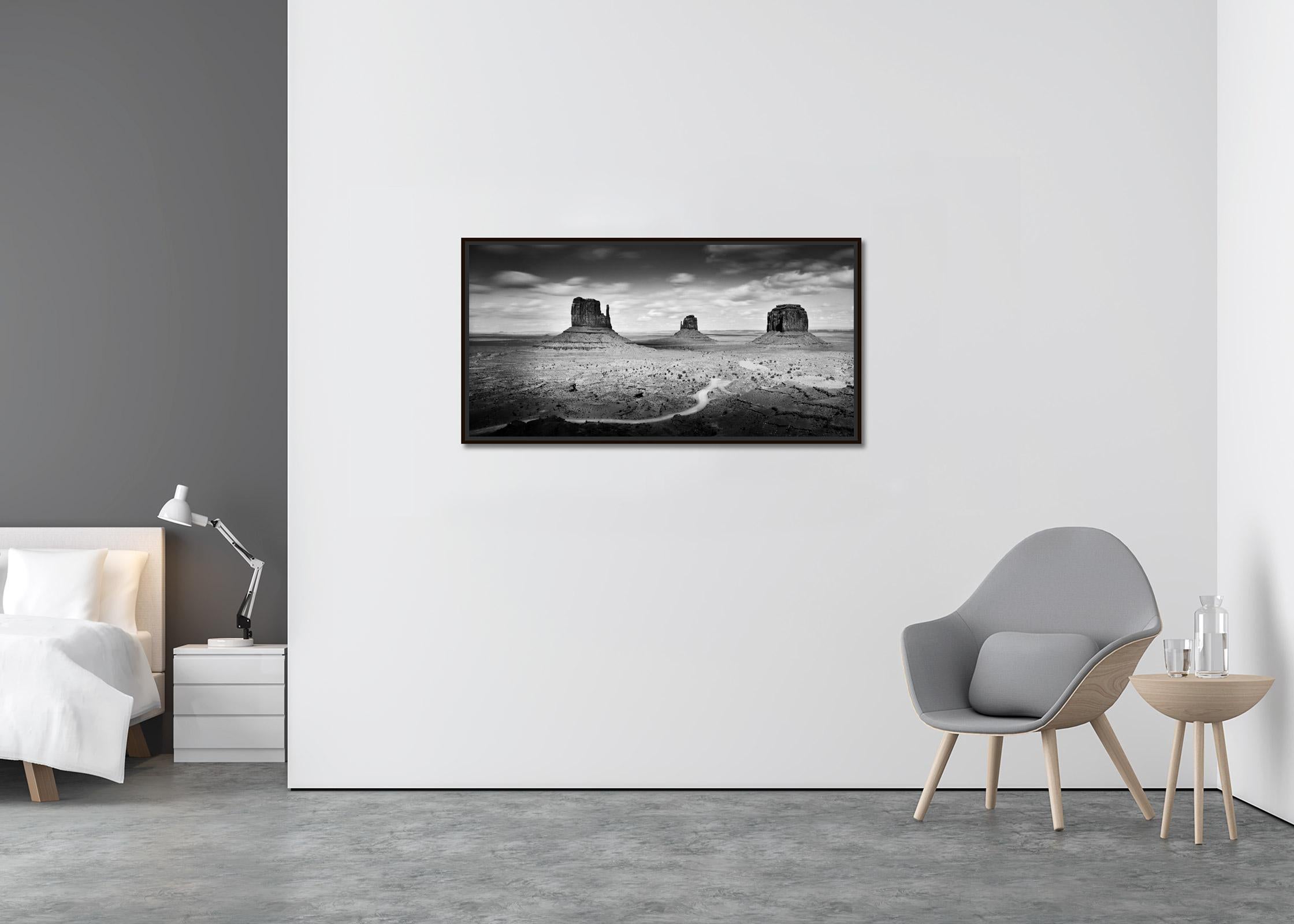 Monument Valley, Panorama, Arizona, USA, black and white photography, landscape - Contemporary Photograph by Gerald Berghammer