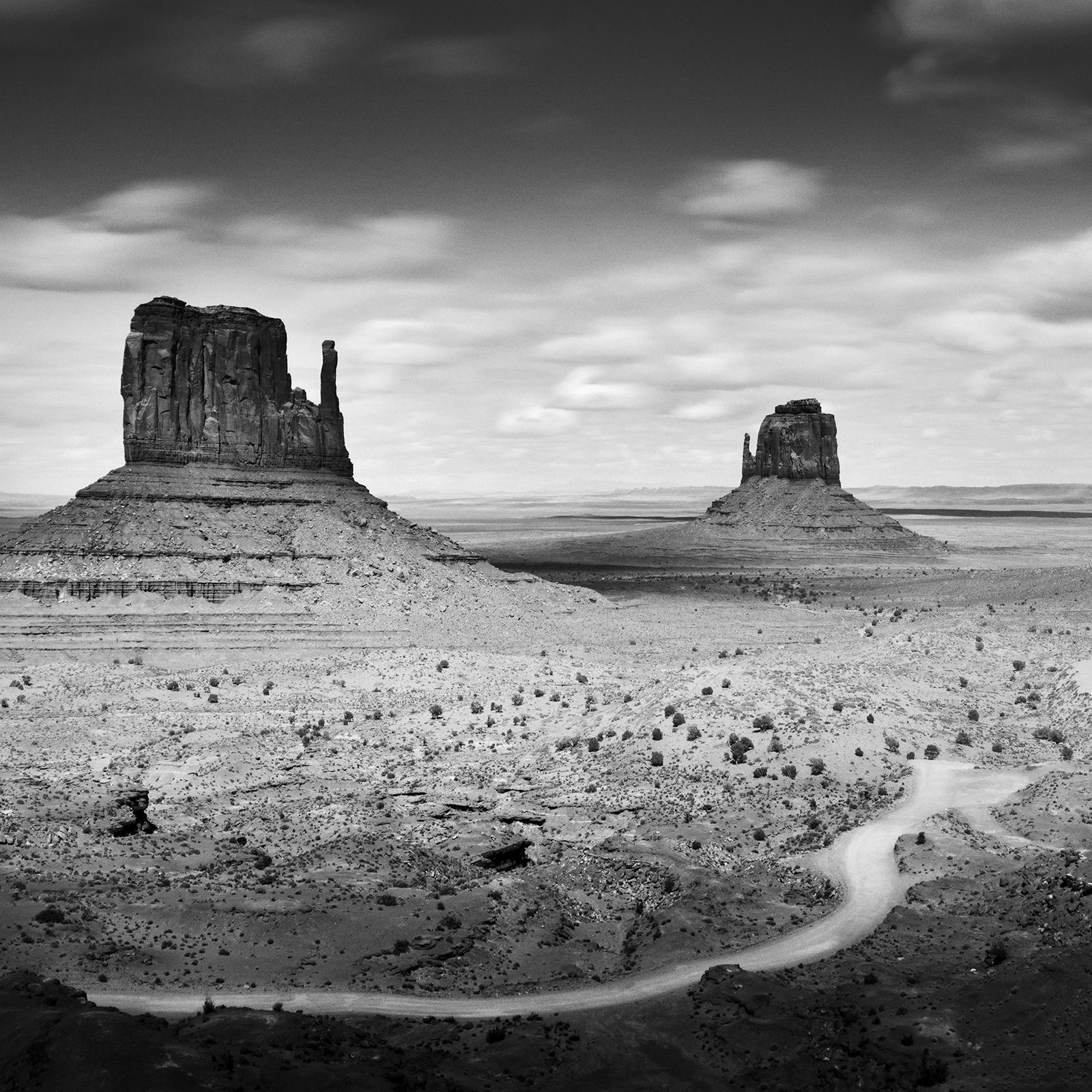 Monument Valley, Panorama, Arizona, USA, black and white photography, landscape For Sale 4