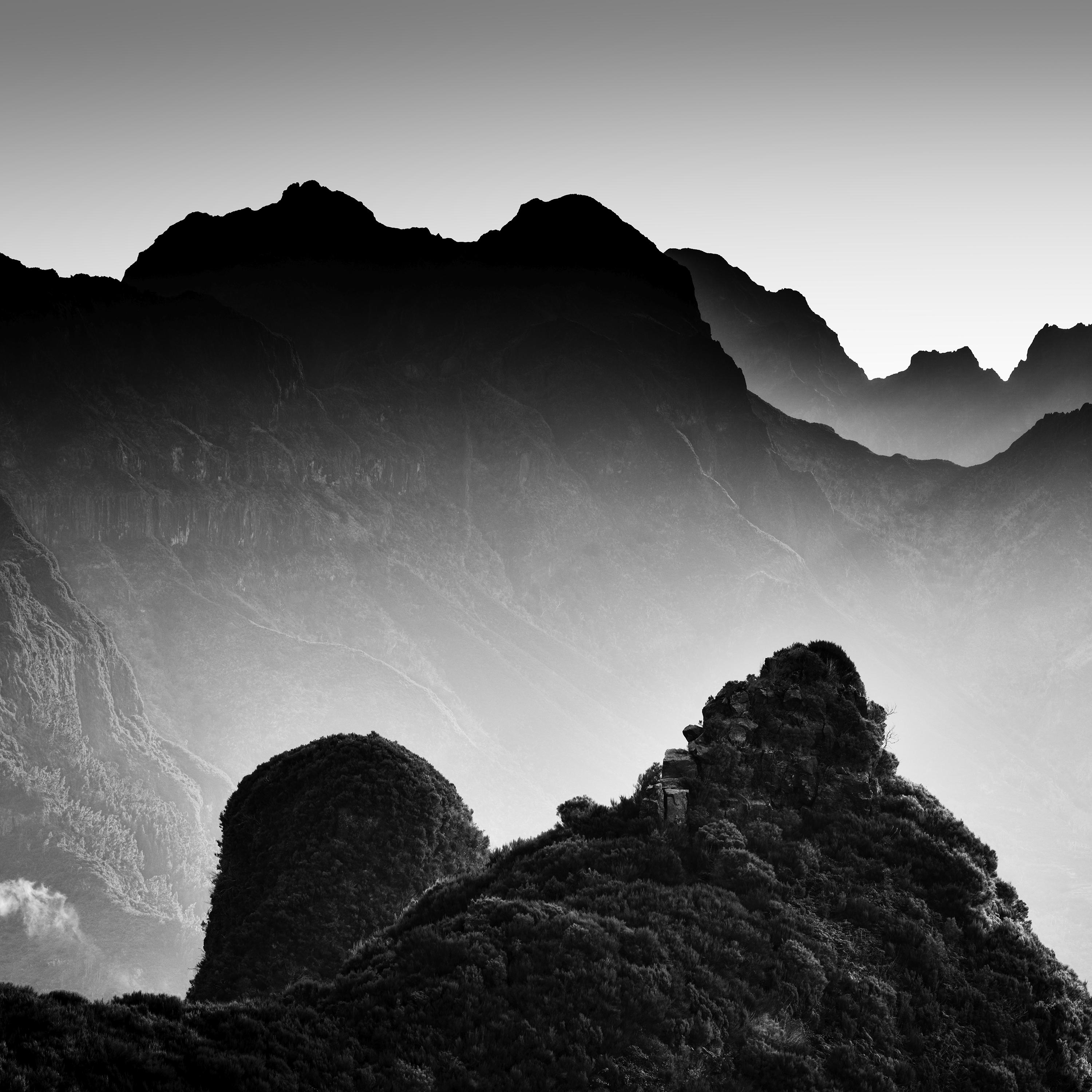 Morning Light in the Mountains, Madeira, black and white photography, landscape For Sale 2