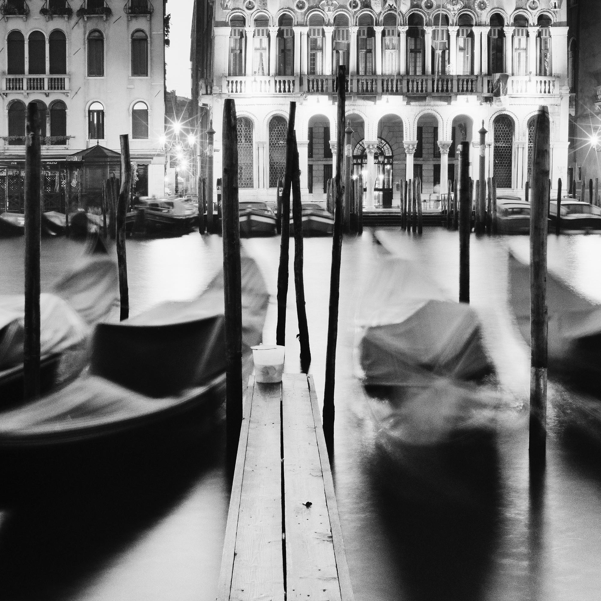 Morning Ritual, Gondola, Venice, black and white photography cityscape For Sale 7