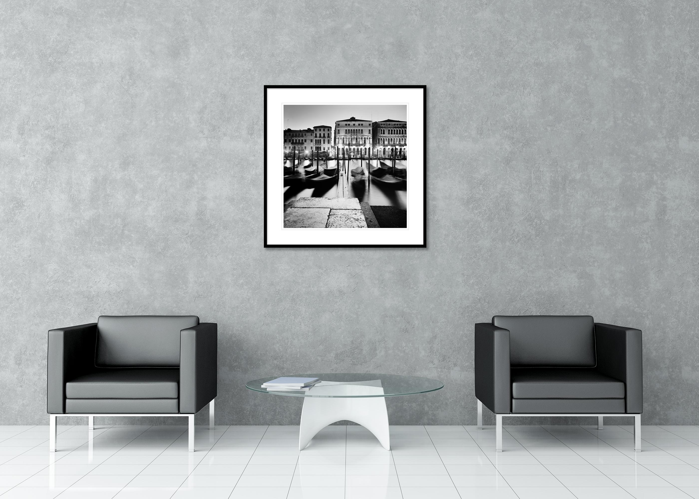 Morning Ritual, Gondola, Venice, black and white photography cityscape For Sale 2