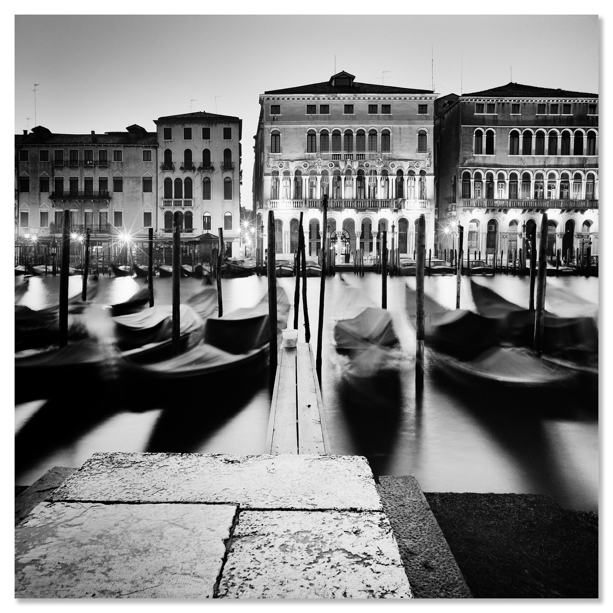 Morning Ritual, Gondola, Venice, black and white photography cityscape For Sale 3