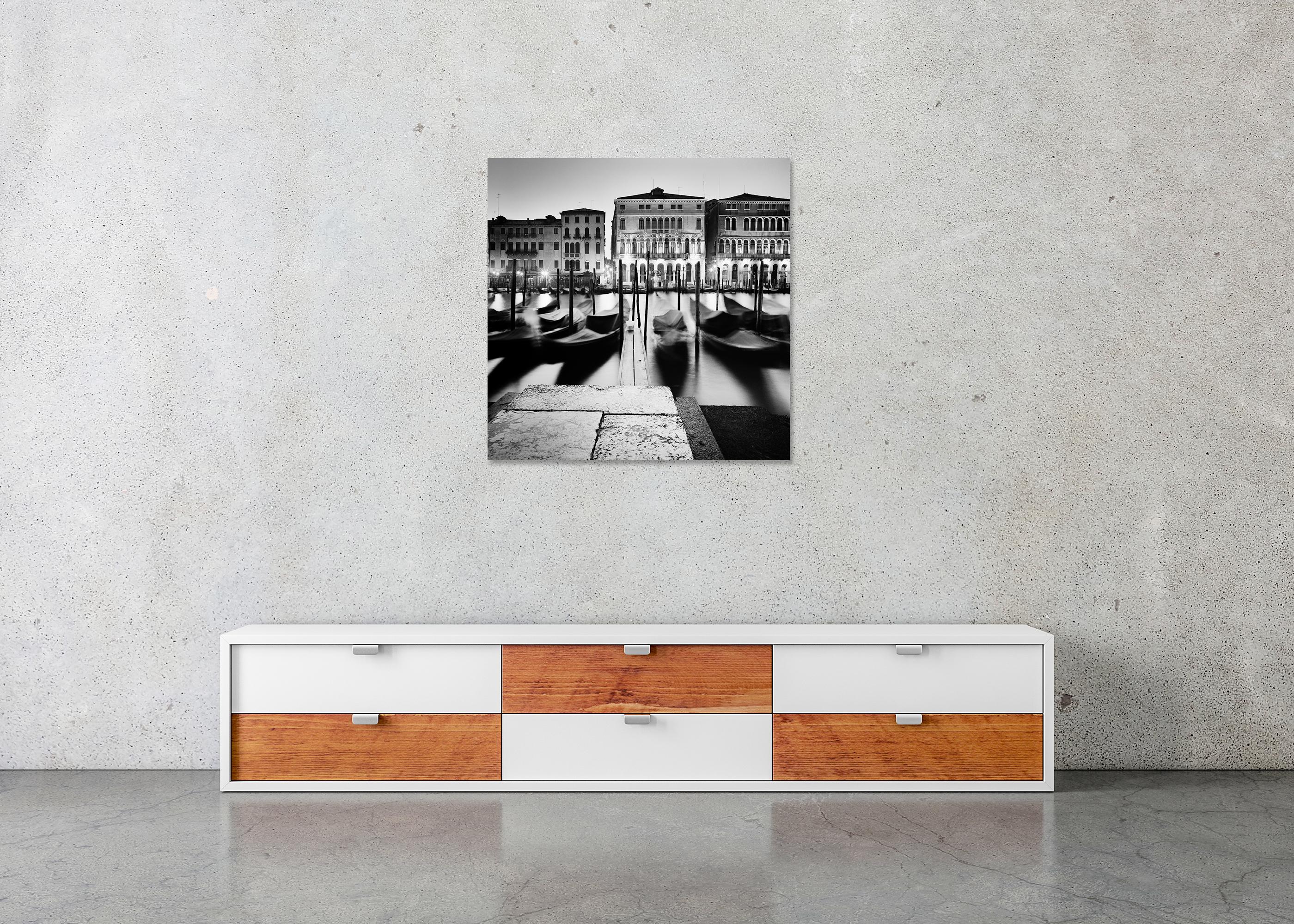 Morning Ritual, Gondola, Venice, black and white photography cityscape For Sale 4