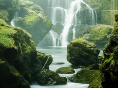 Moss-Wasserfall mit Deckel, großformatige Fotografie, Landschaft, limitierte Auflage