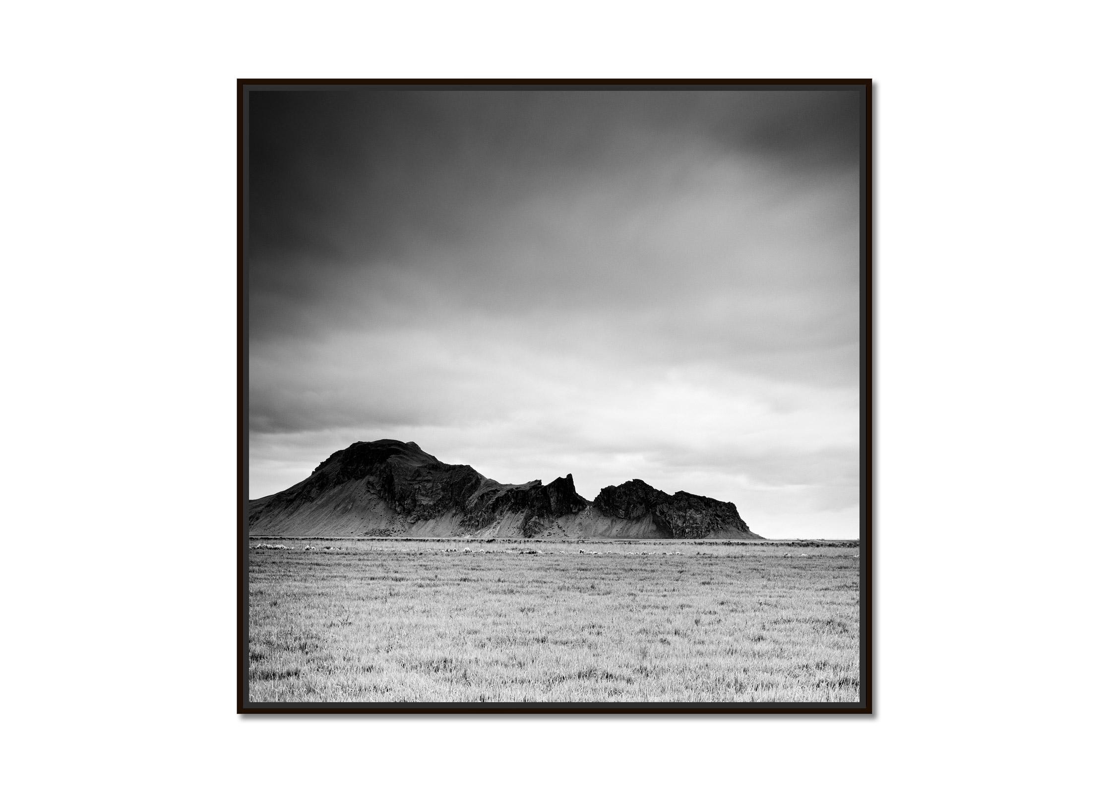 Mountain Meadow, Iceland, contemporary, black and white photograph, landscape - Photograph by Gerald Berghammer
