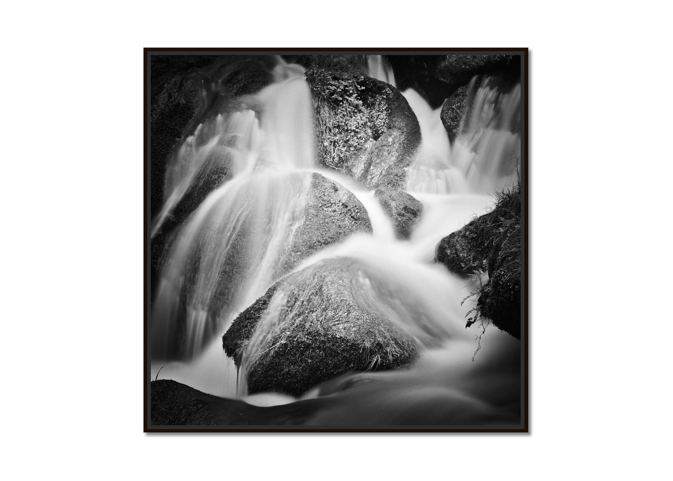 Mountain Stream, Austria, black and white photography, long exposure landscape - Photograph by Gerald Berghammer
