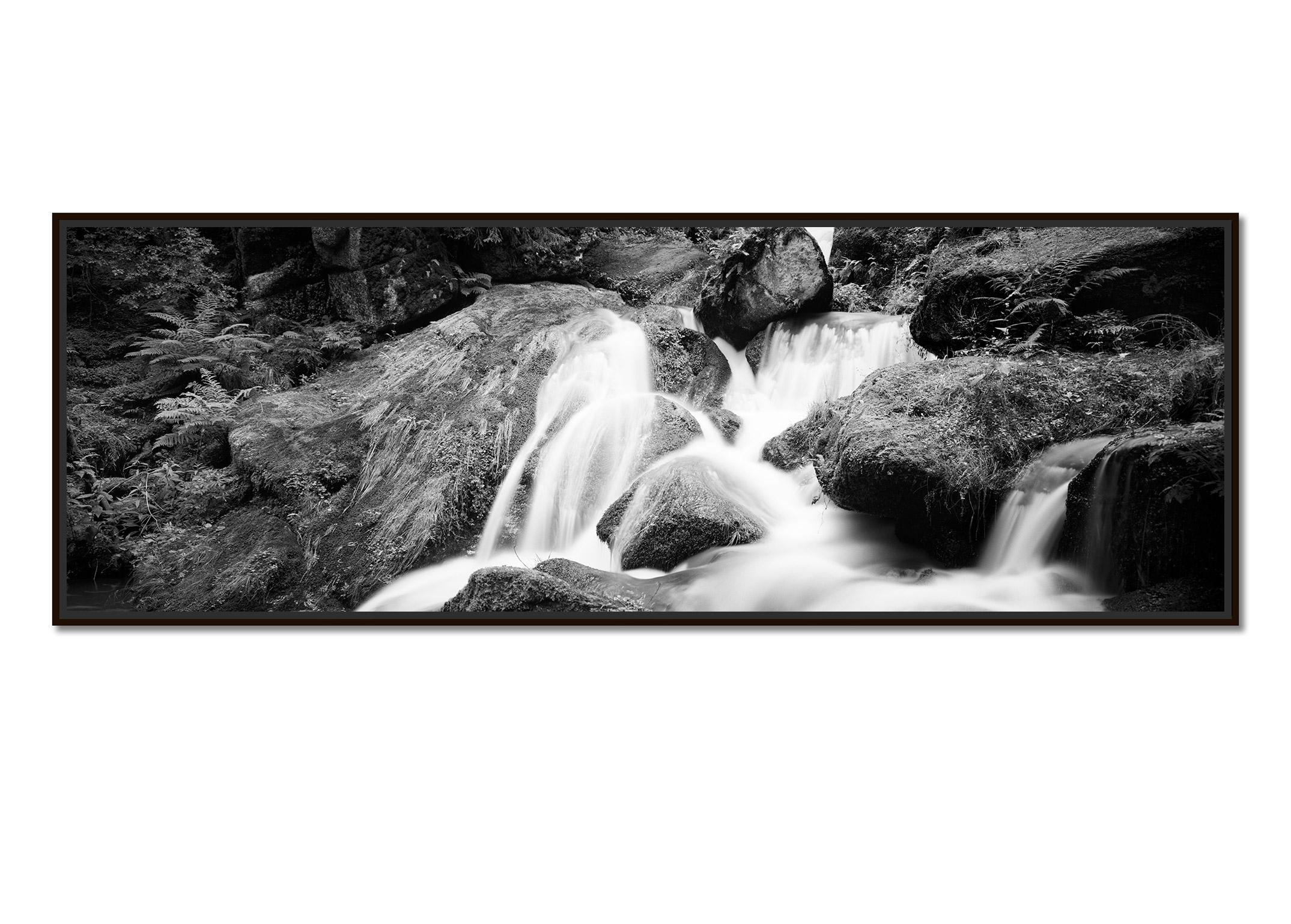 Mountain Stream, Panorama, Austria, minimalist black and white art waterscape - Photograph by Gerald Berghammer