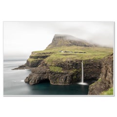 Mulafossur Waterfall, Gasadalur village, Faroe Islands - color landscape