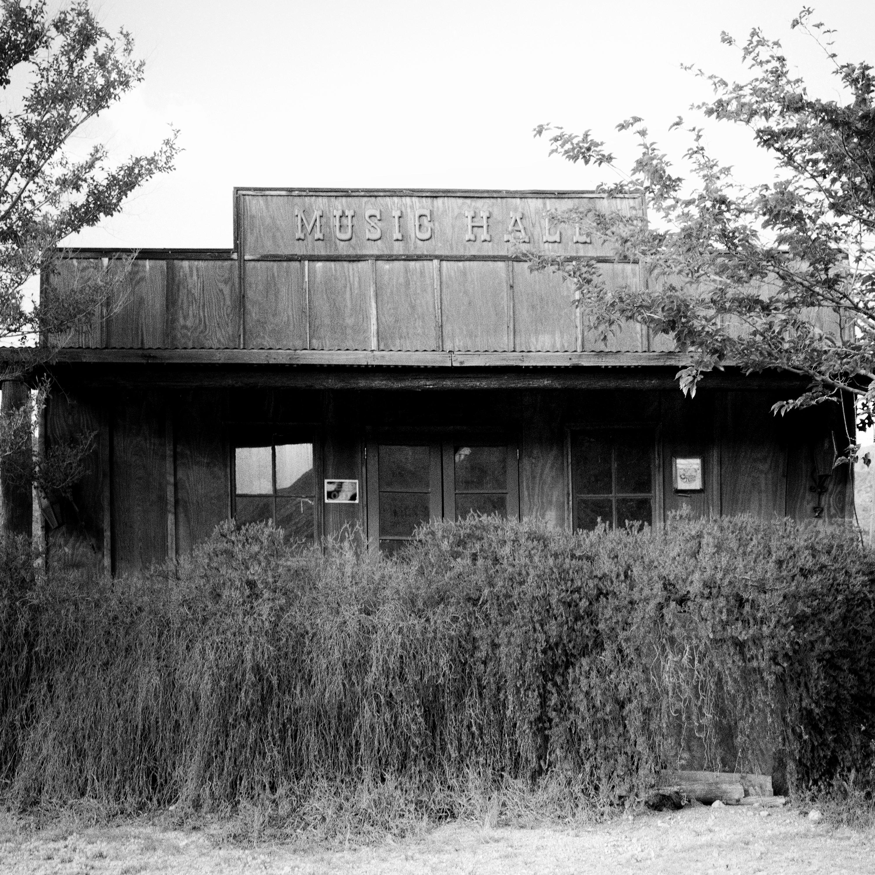 Music Hall Arizona Route 66 USA black  black white landscape photography For Sale 3